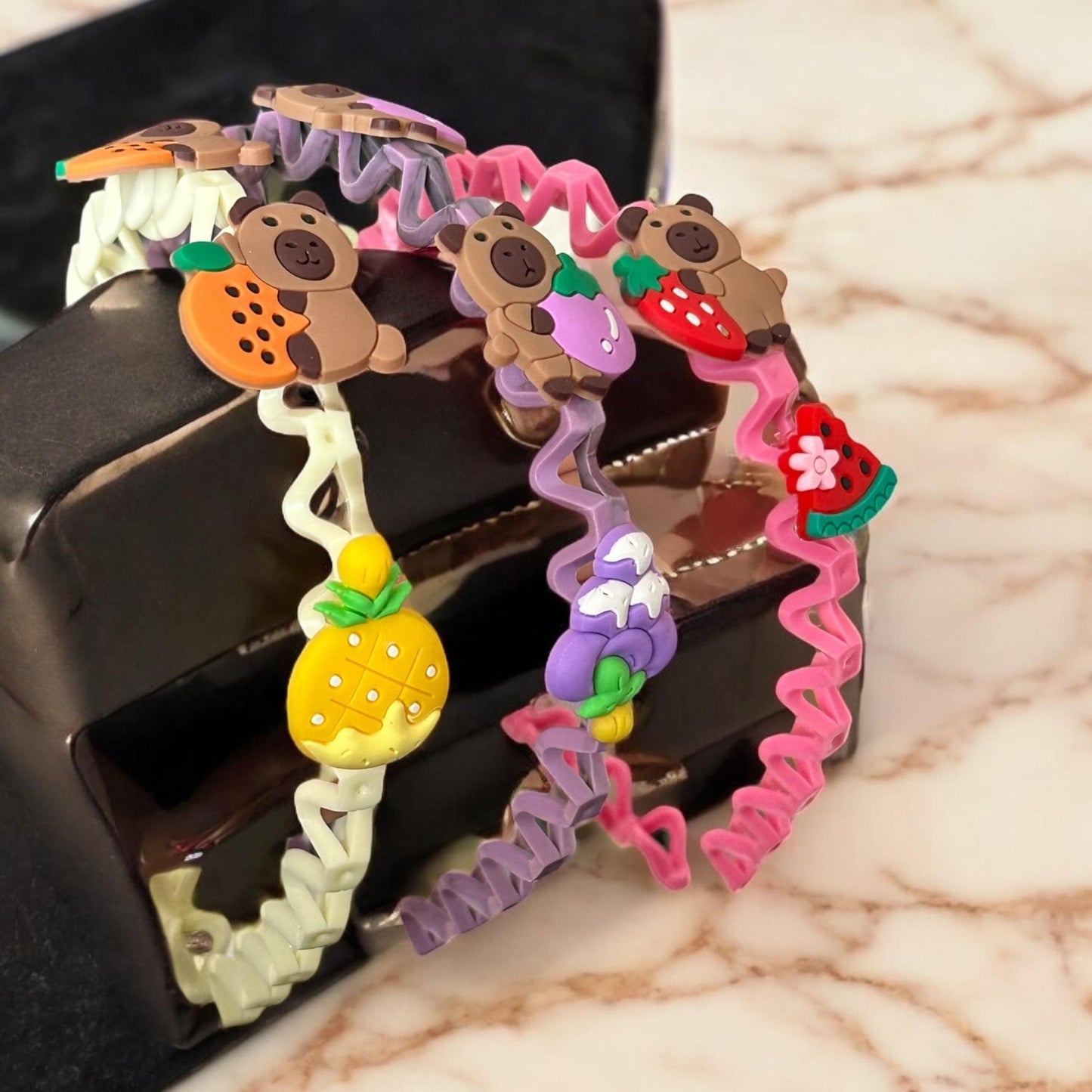 12 Diademas Capibaras Relieve $9 c/u