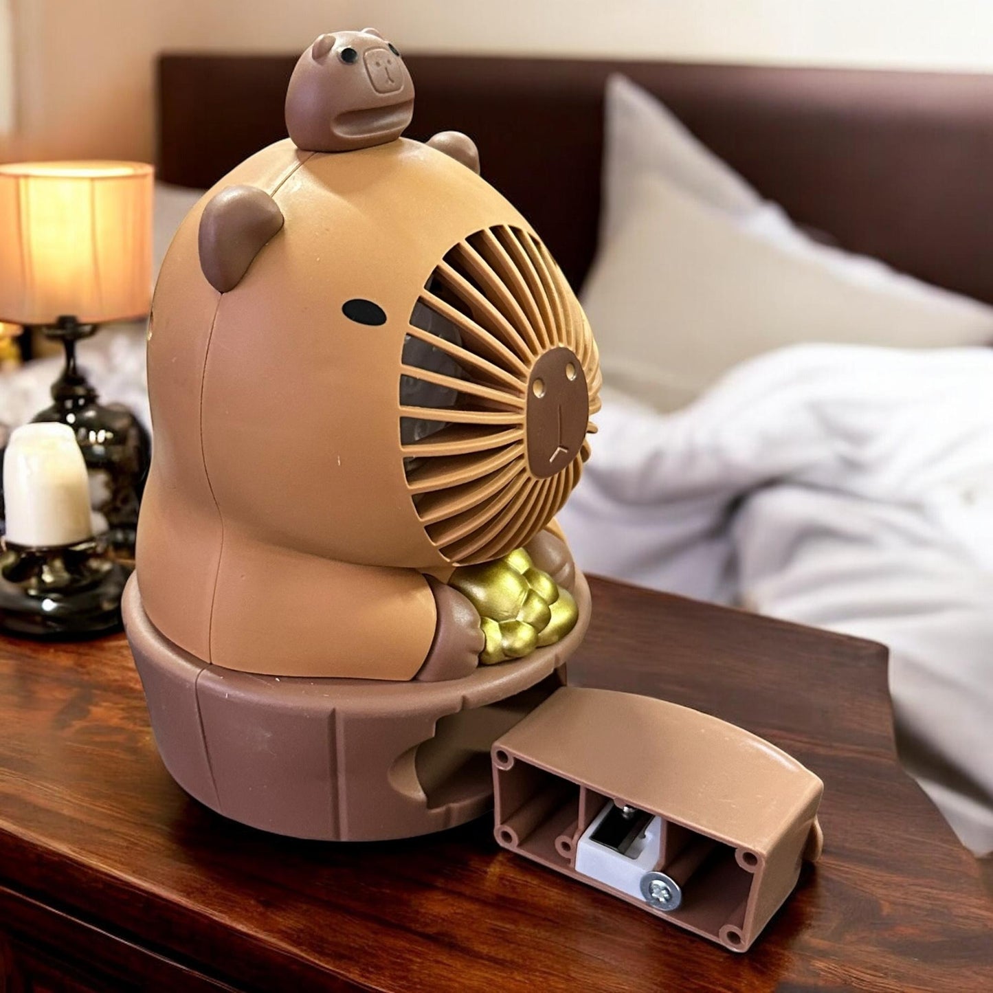 Ventilador Capibara Con Luz y Sacpuntas Incluido