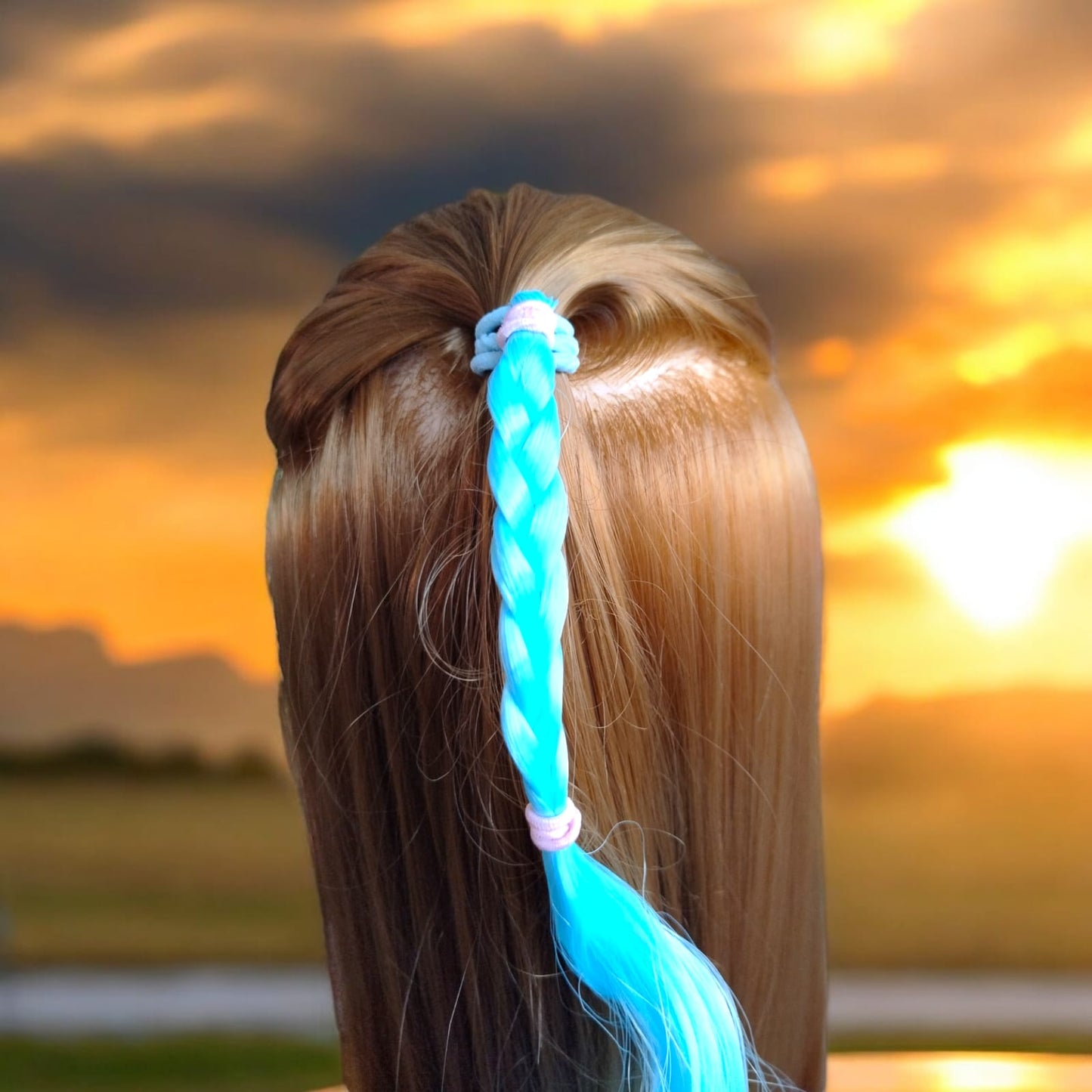 12 Trenzas de colores para niña con donita $10.9 c/u