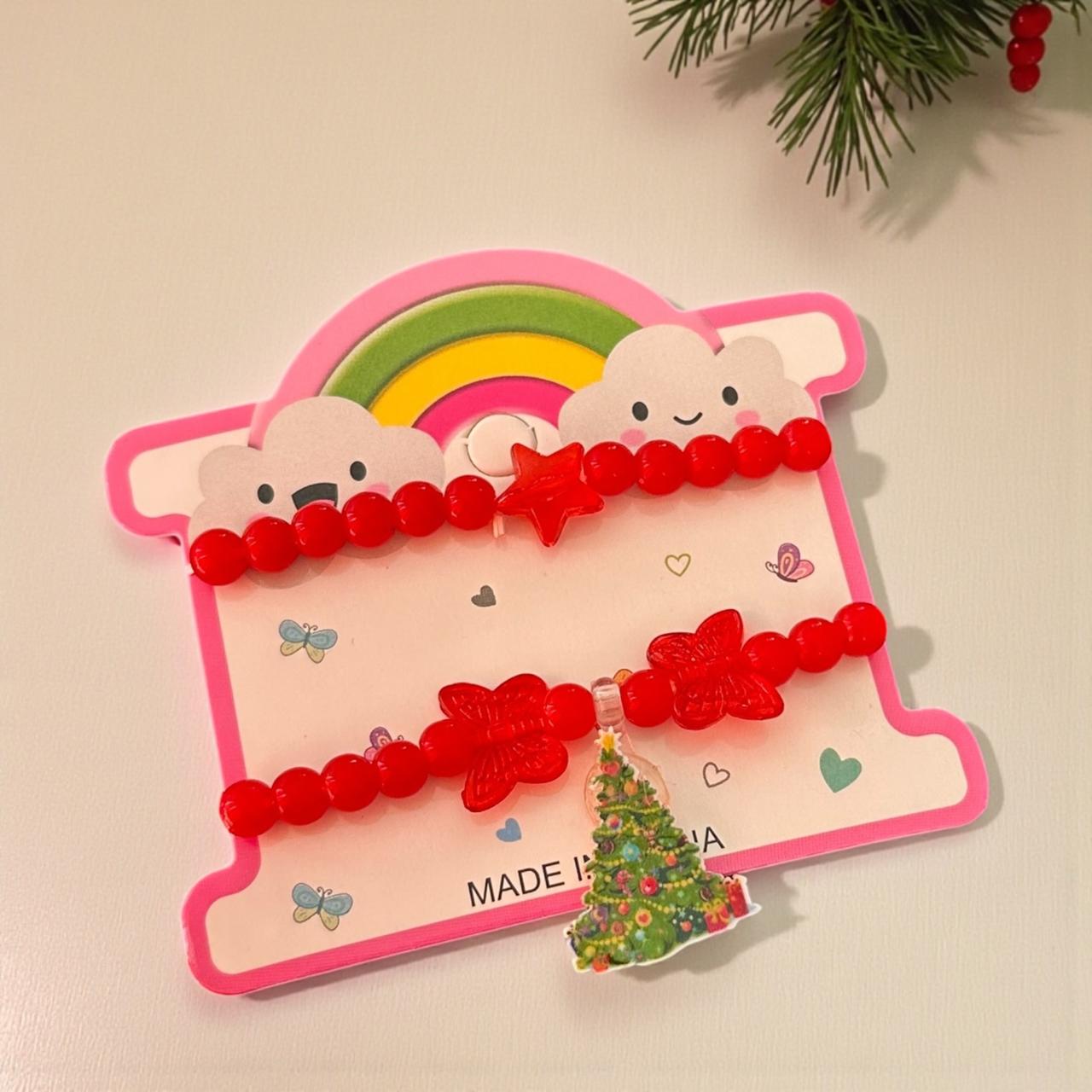 12 Set 2 Pulseras Navideñas $7.2 c/u