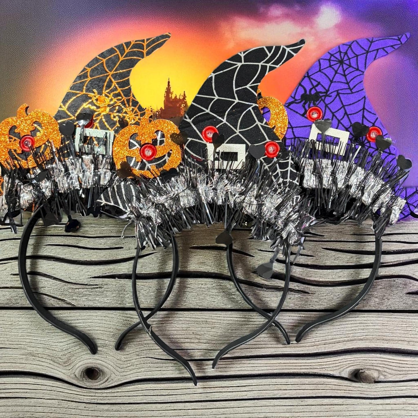 12 Diademas Halloween con Luces de colores $21 c/u