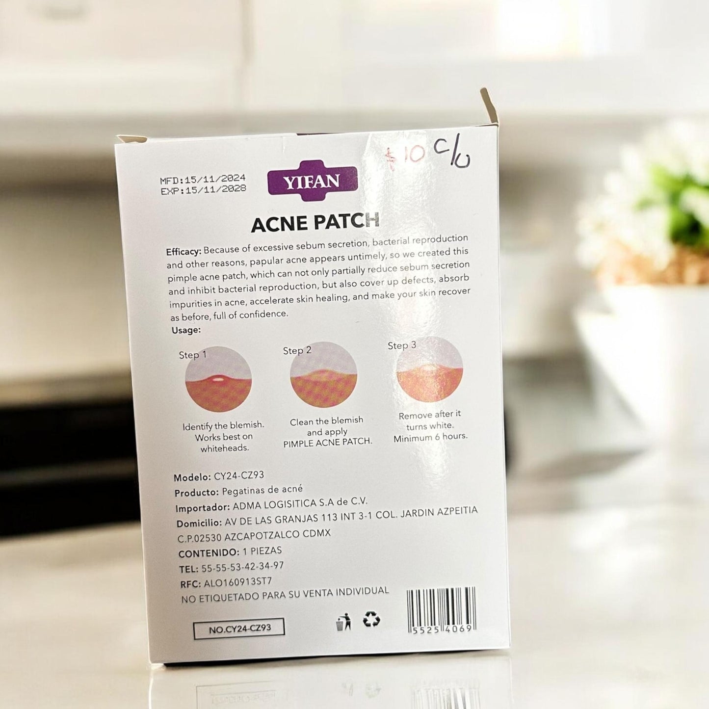 10 Cajas de Parches para Acné $10 c/caja