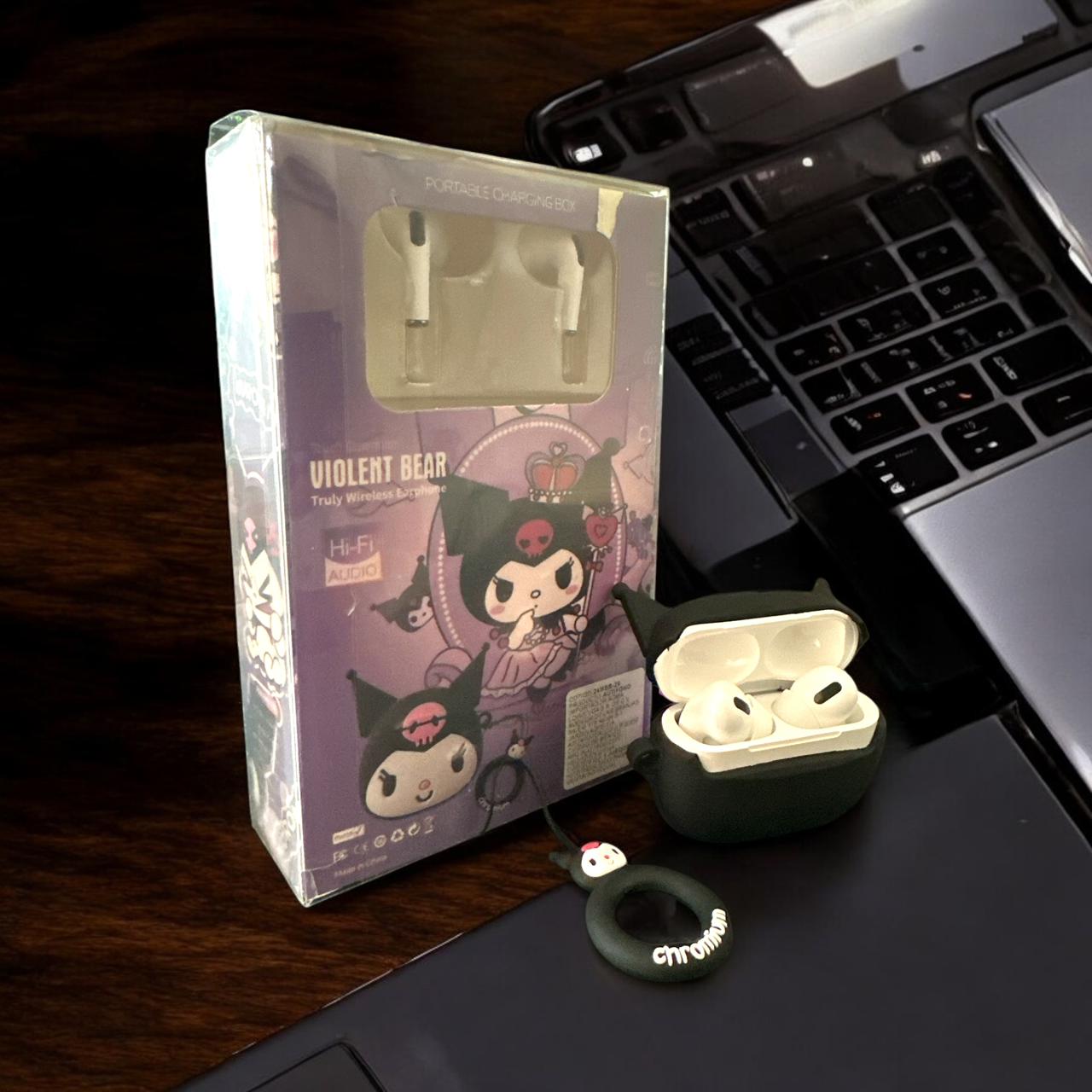 2 Audifonos Inalambricos con Funda Kuromi $115 c/u