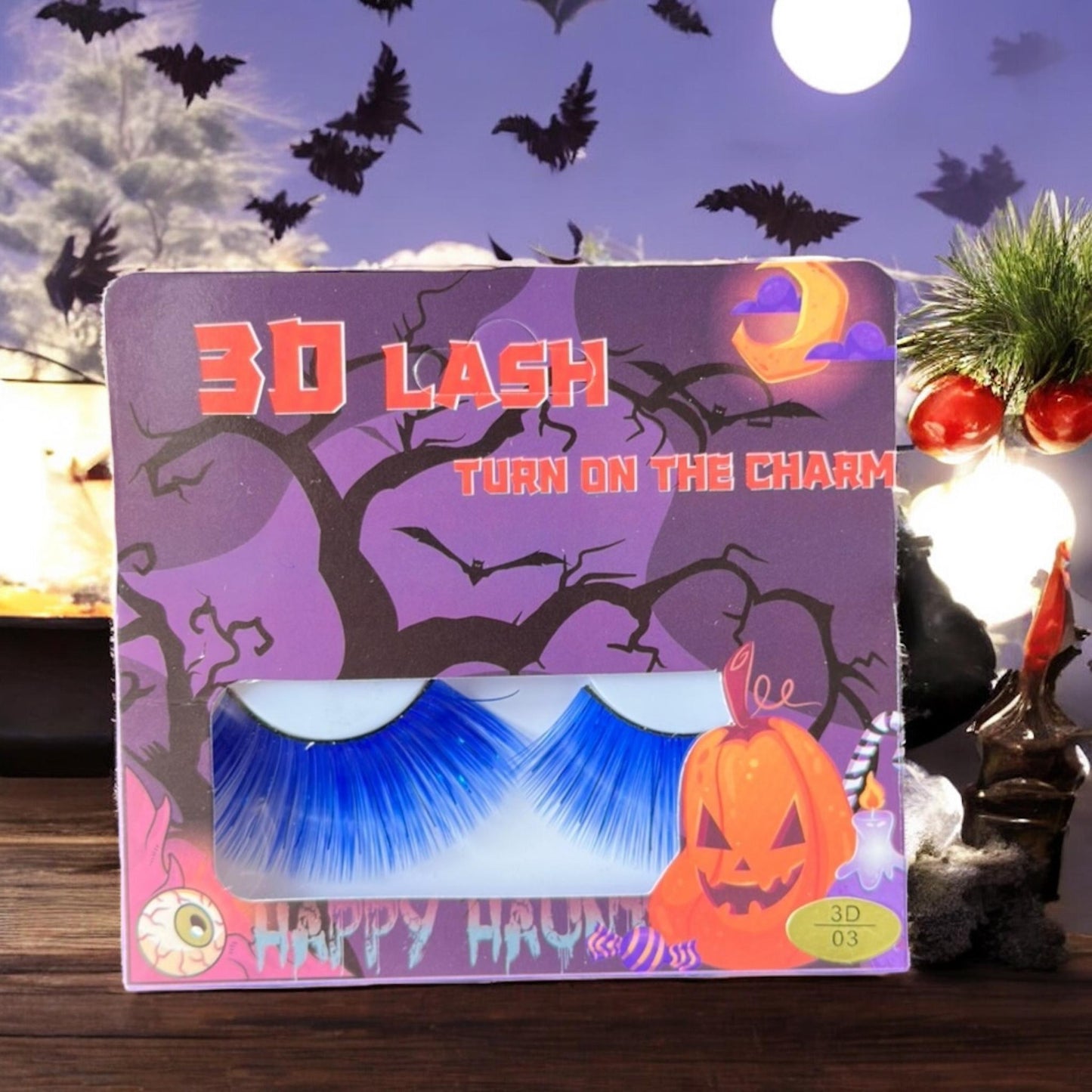 12 Pestañas Halloween Colores $9 c/u