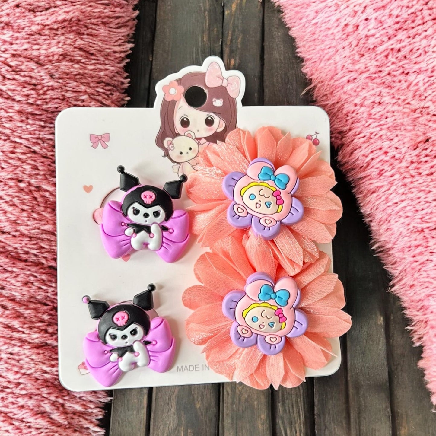 12 Sets Pares de Moños Y Ligas Sanrio/Donas $12 c/u