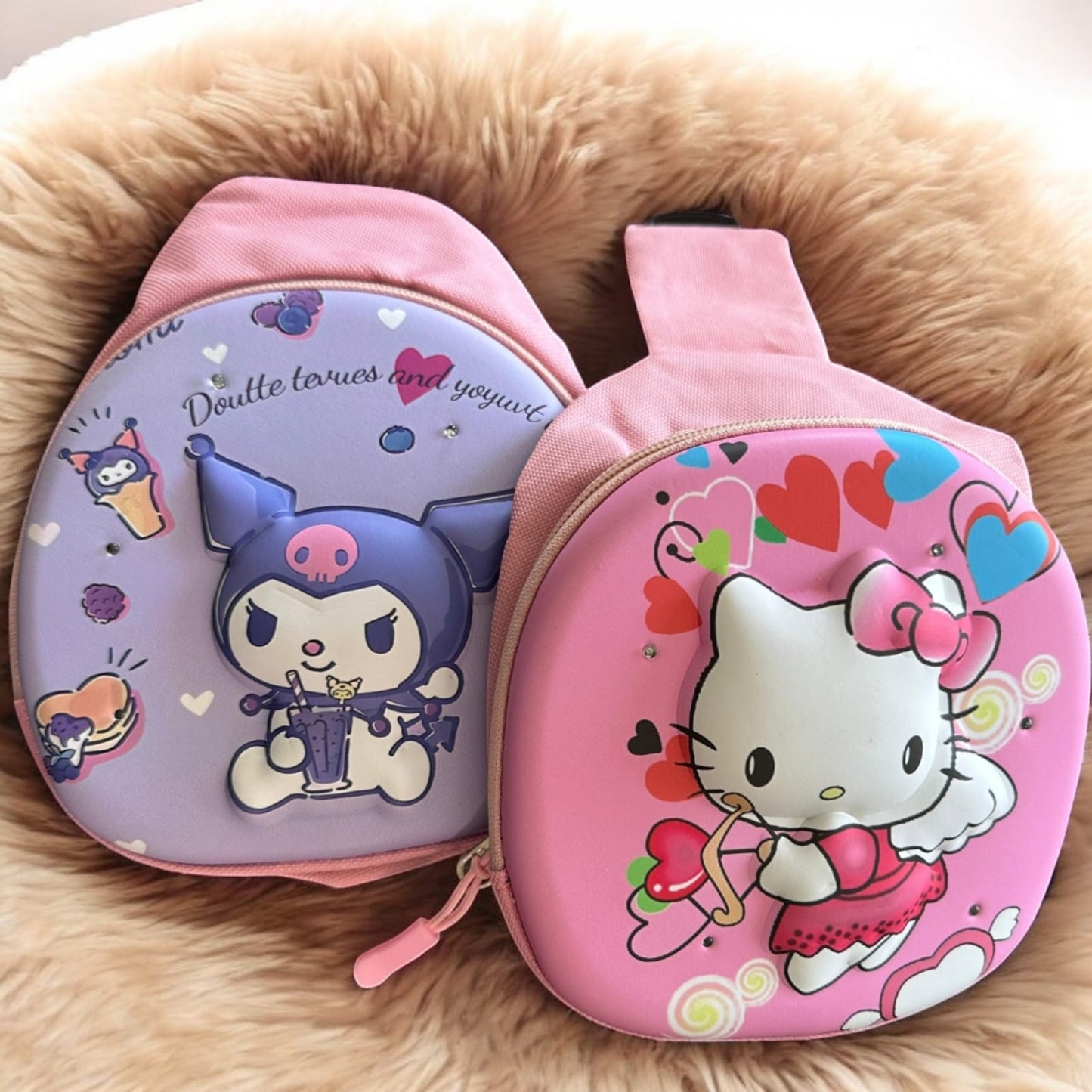 Mochila Sanrio Diseño 3D Cruzada con Luces