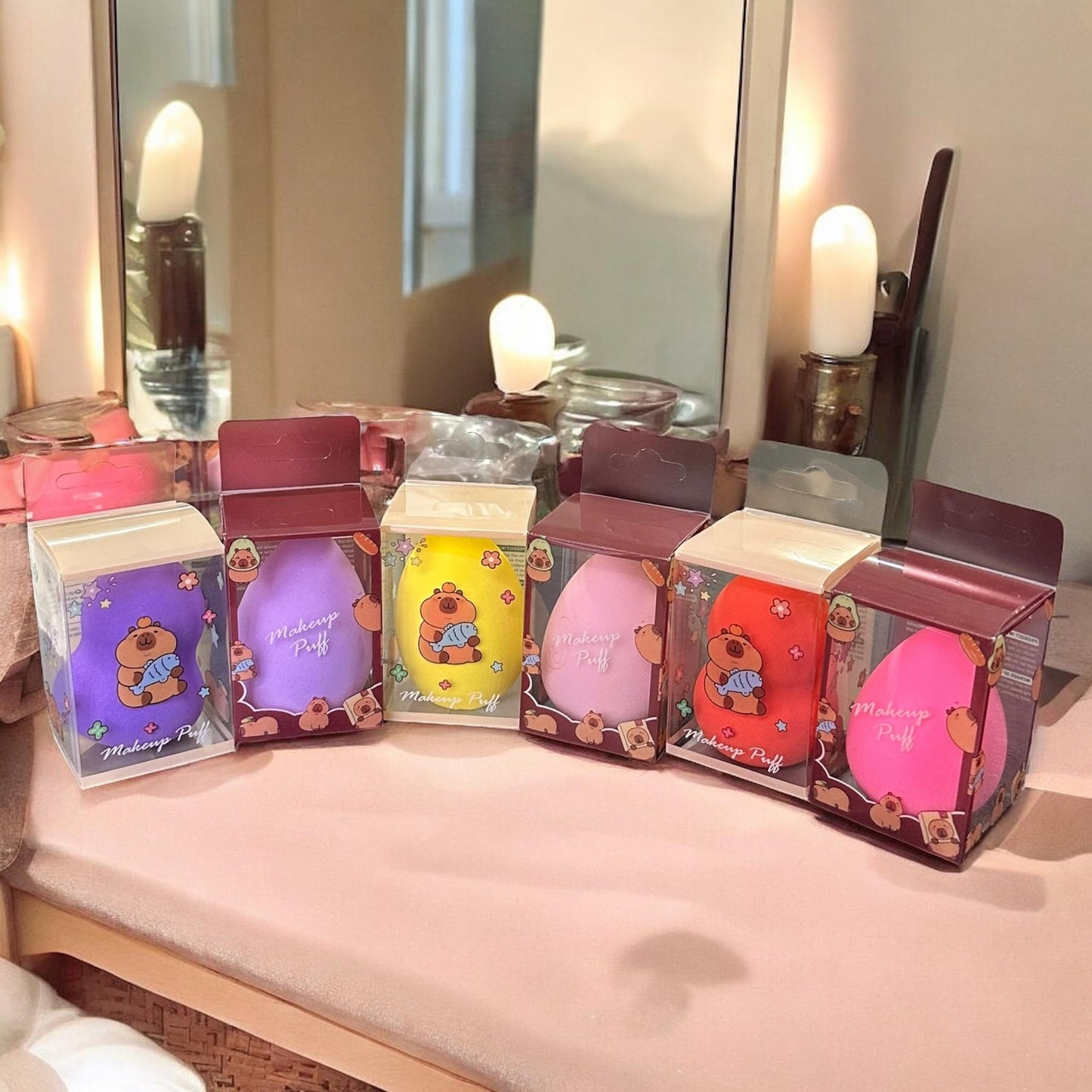 12 Esponjas para Maquillaje Capibaras $5.8 c/u