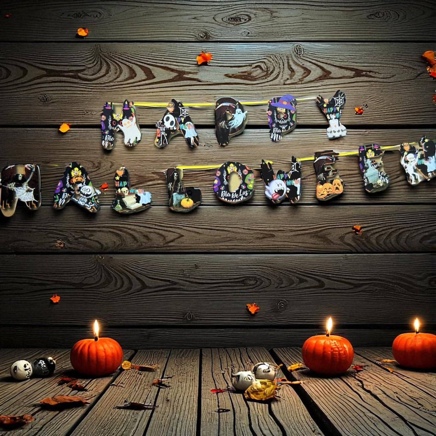 6 Guirnaldas "Happy Halloween" Letras $19 c/u