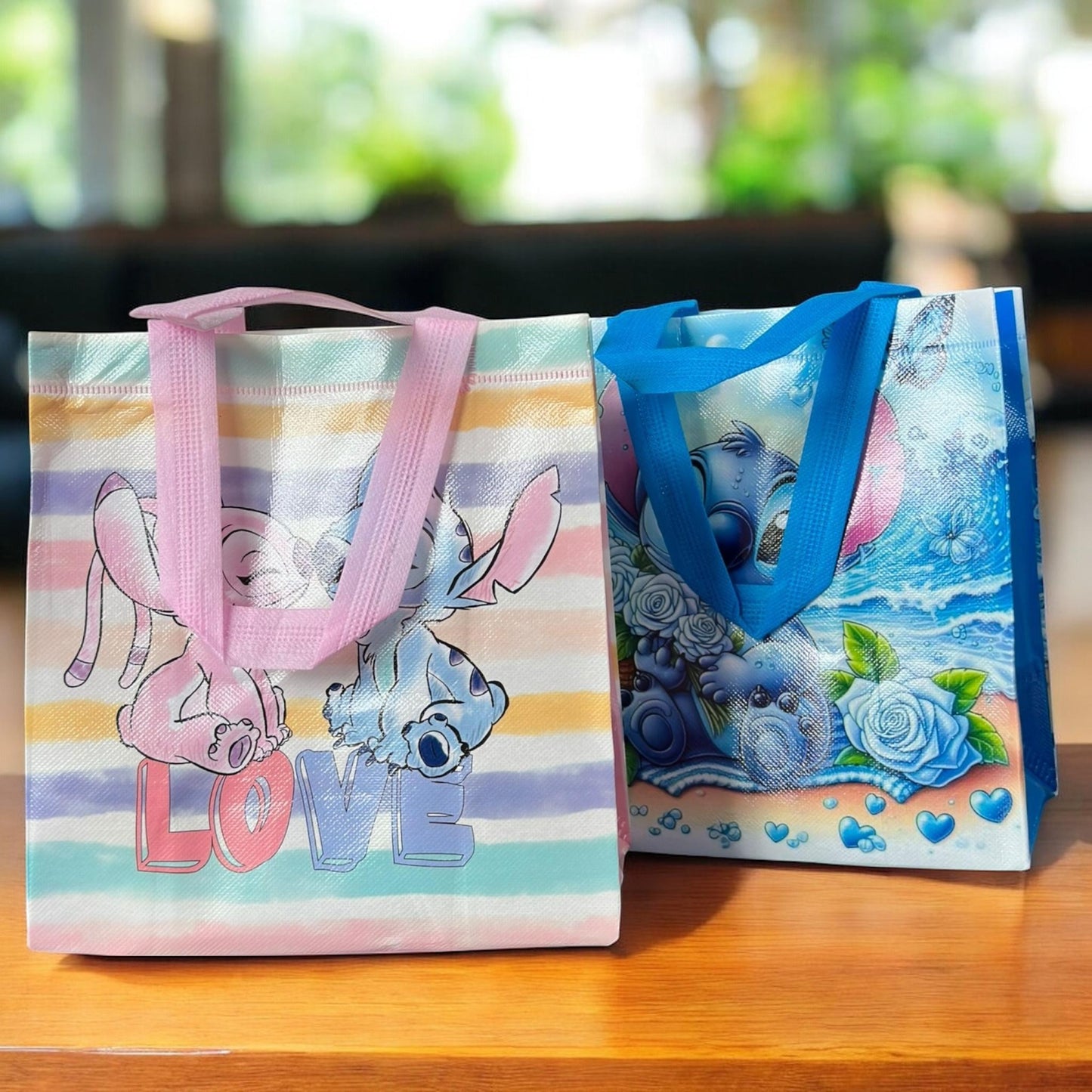 12 Bolsas Reutilizables Stitch $6.8 c/u