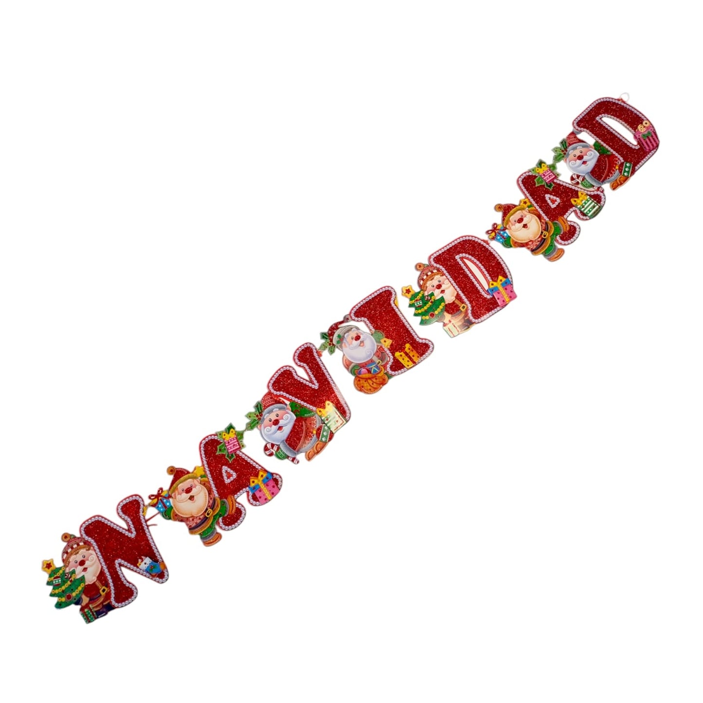 6 Guirnalda letrero santas y pino 2.5 m $34 c/u