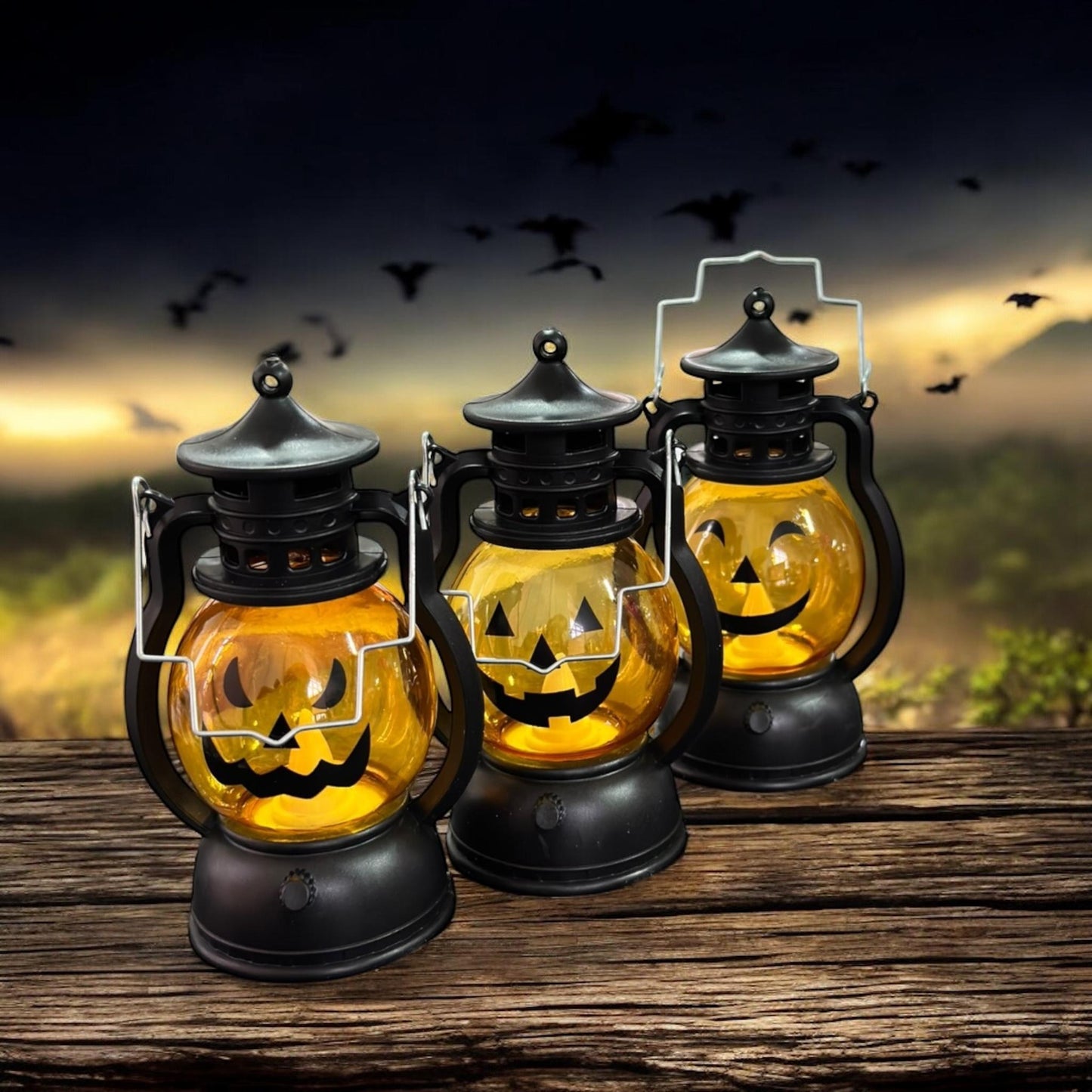 6 Lamparas Calabacita Halloween Parafina $21 c/u