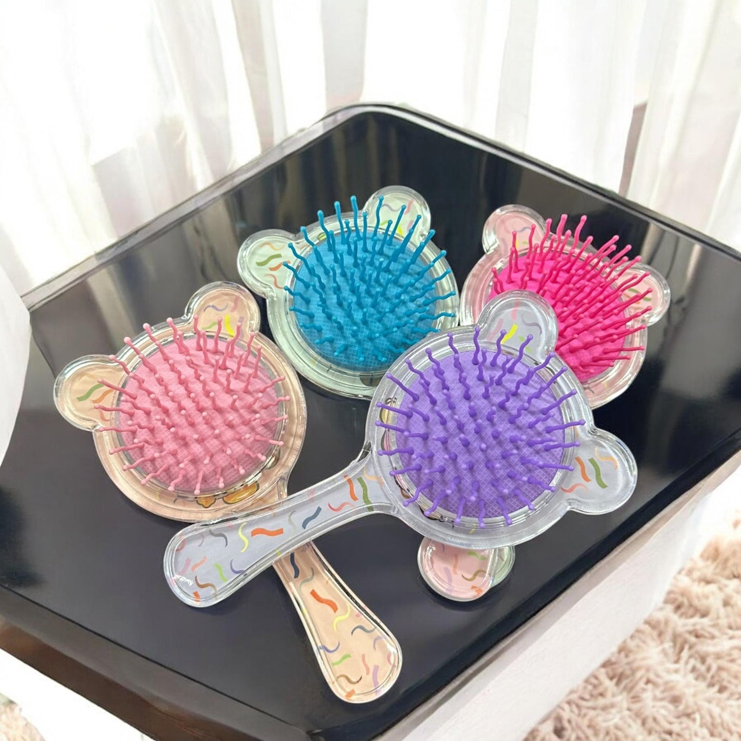 12 Cepillos para Cabello Ositos con Confetti $22 c/u