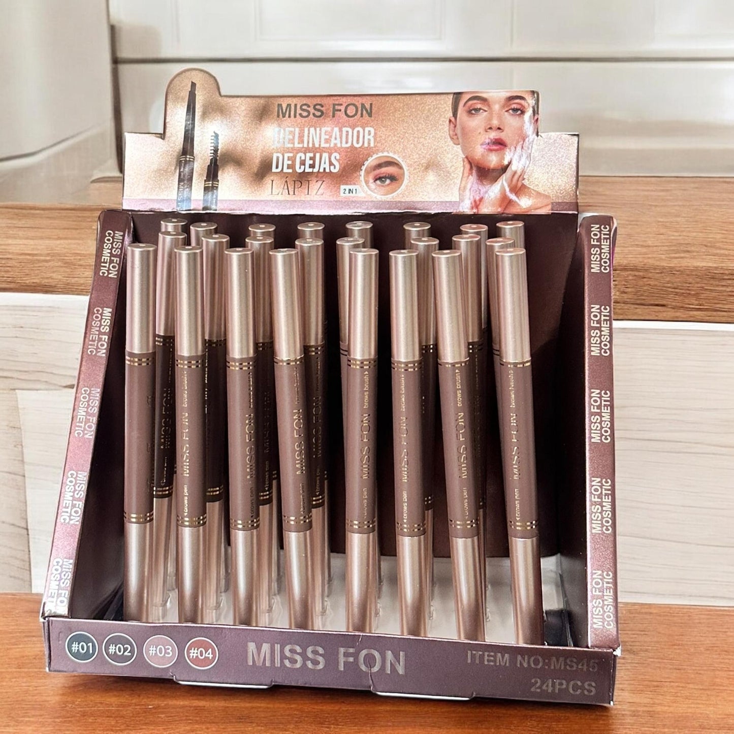 24 Lapiz para Ceja 2 en 1 $9.75 c/u