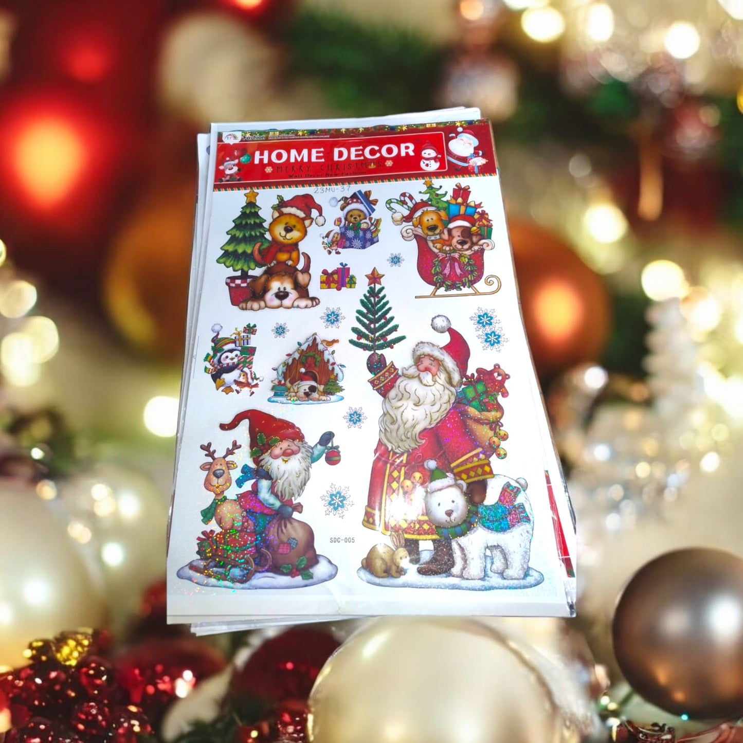 10 Planillas Calcomania 3D Stickers de Santa Claus $21.6 c/u