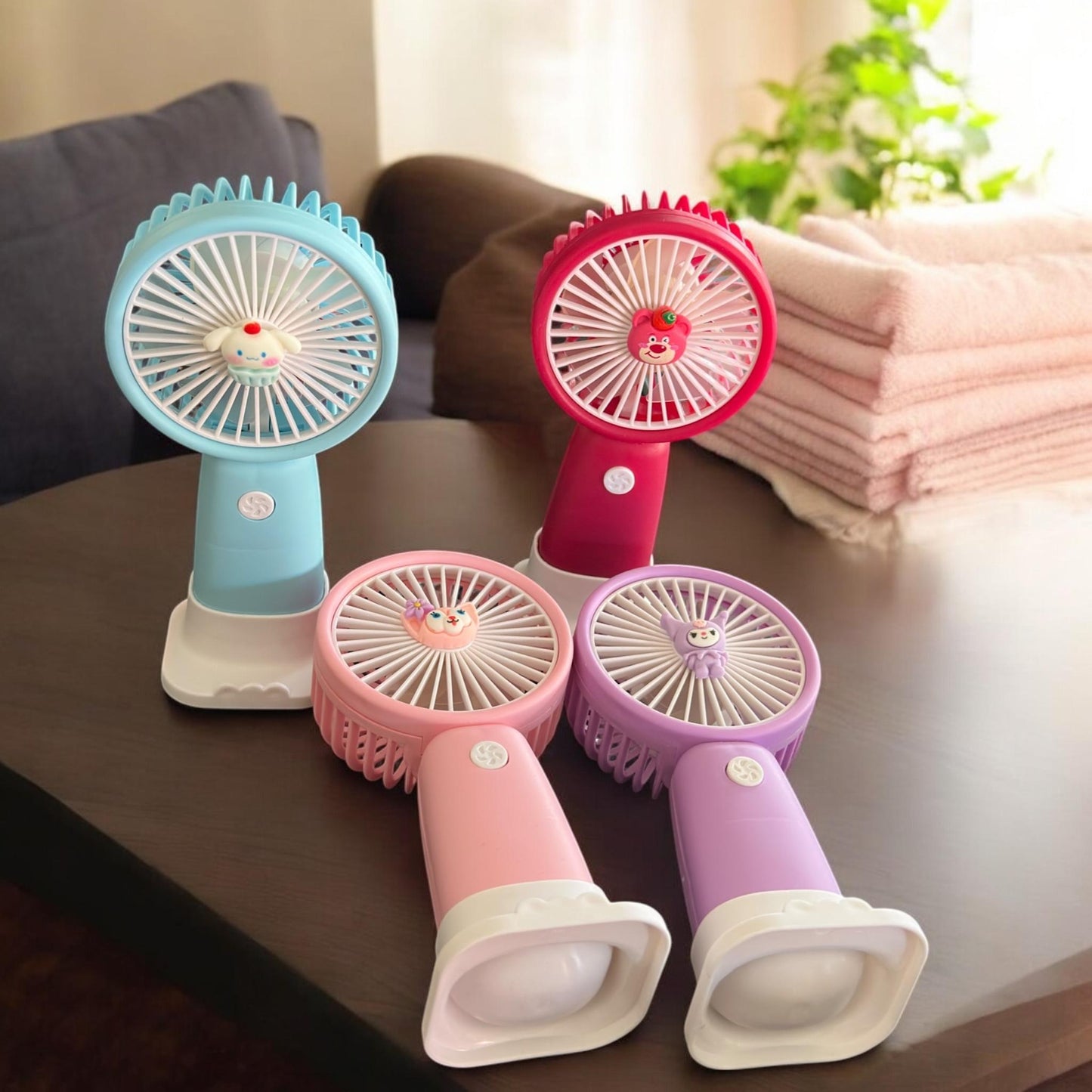 Ventilador de Mano Colores con Base