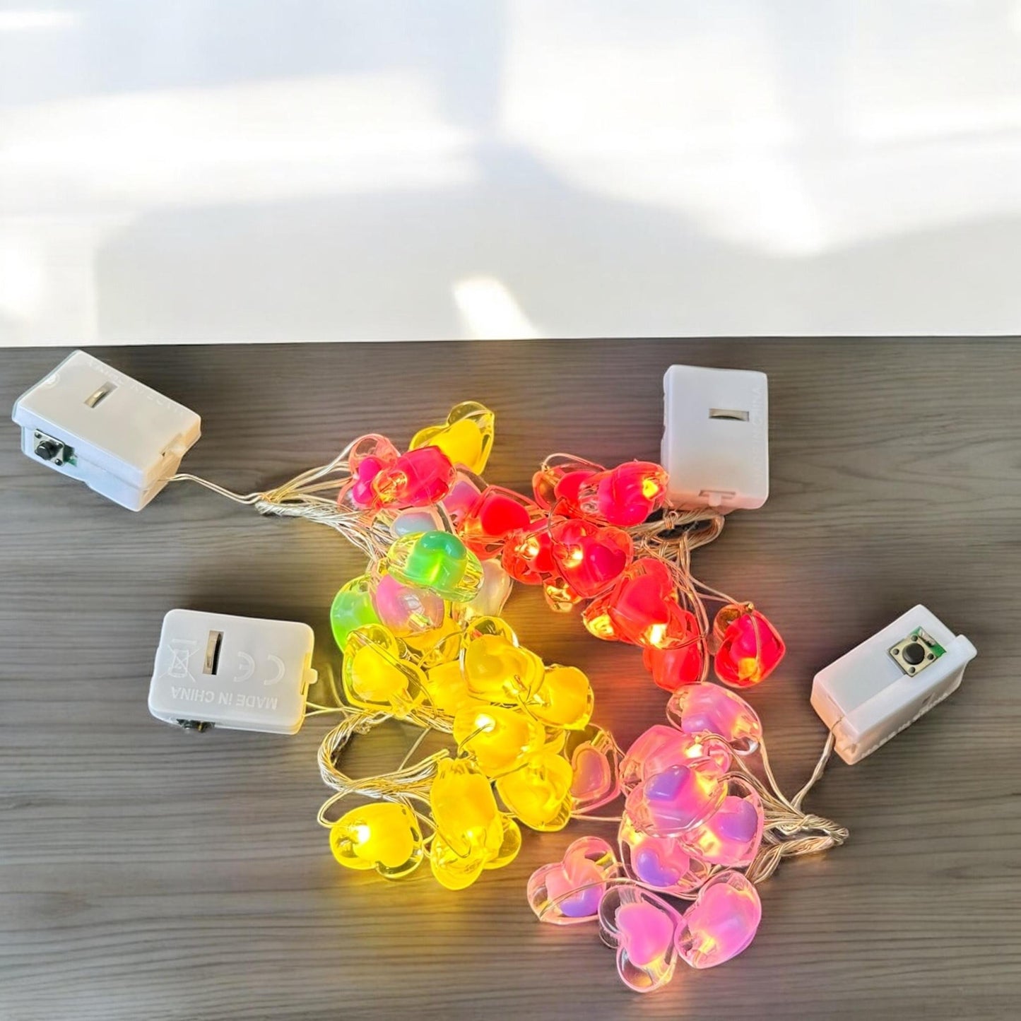 6 Mini serie de Luces corazon 1m $18 c/u