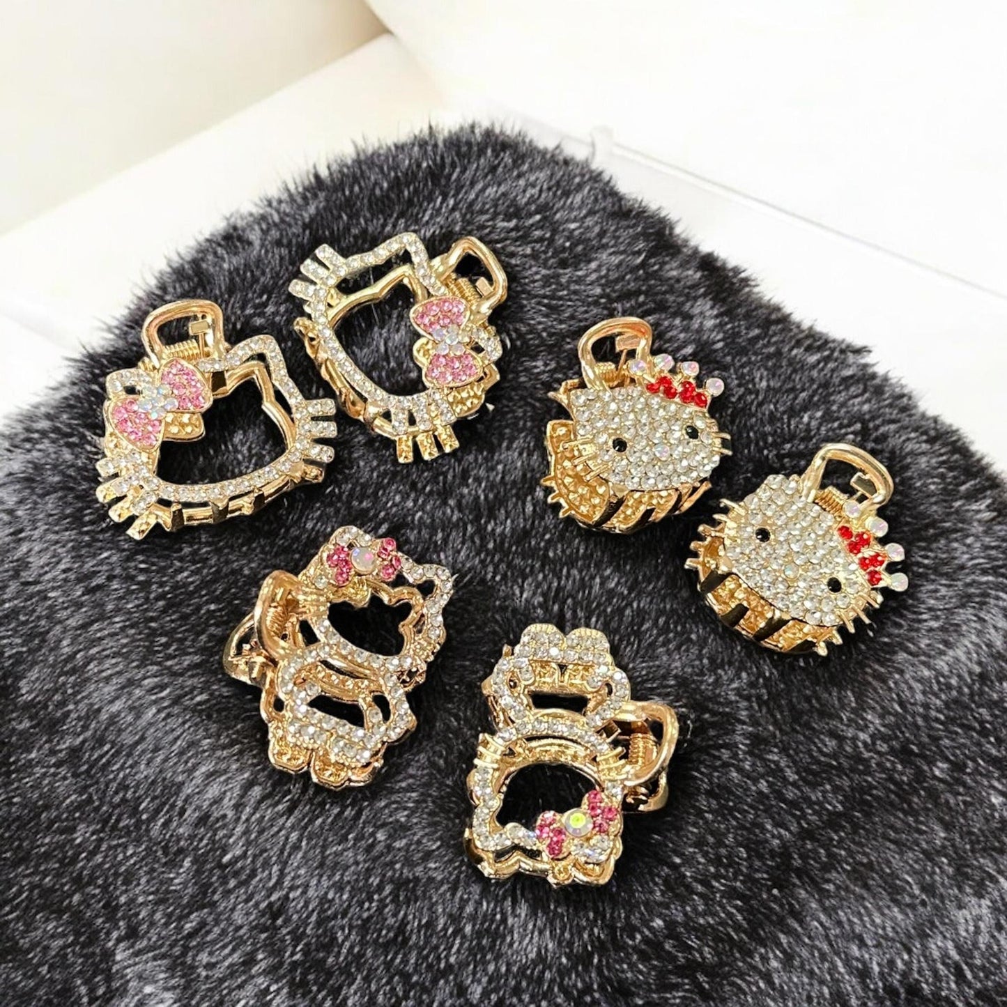 12 Mini Pinzas Kitty Pedreria $8 c/u