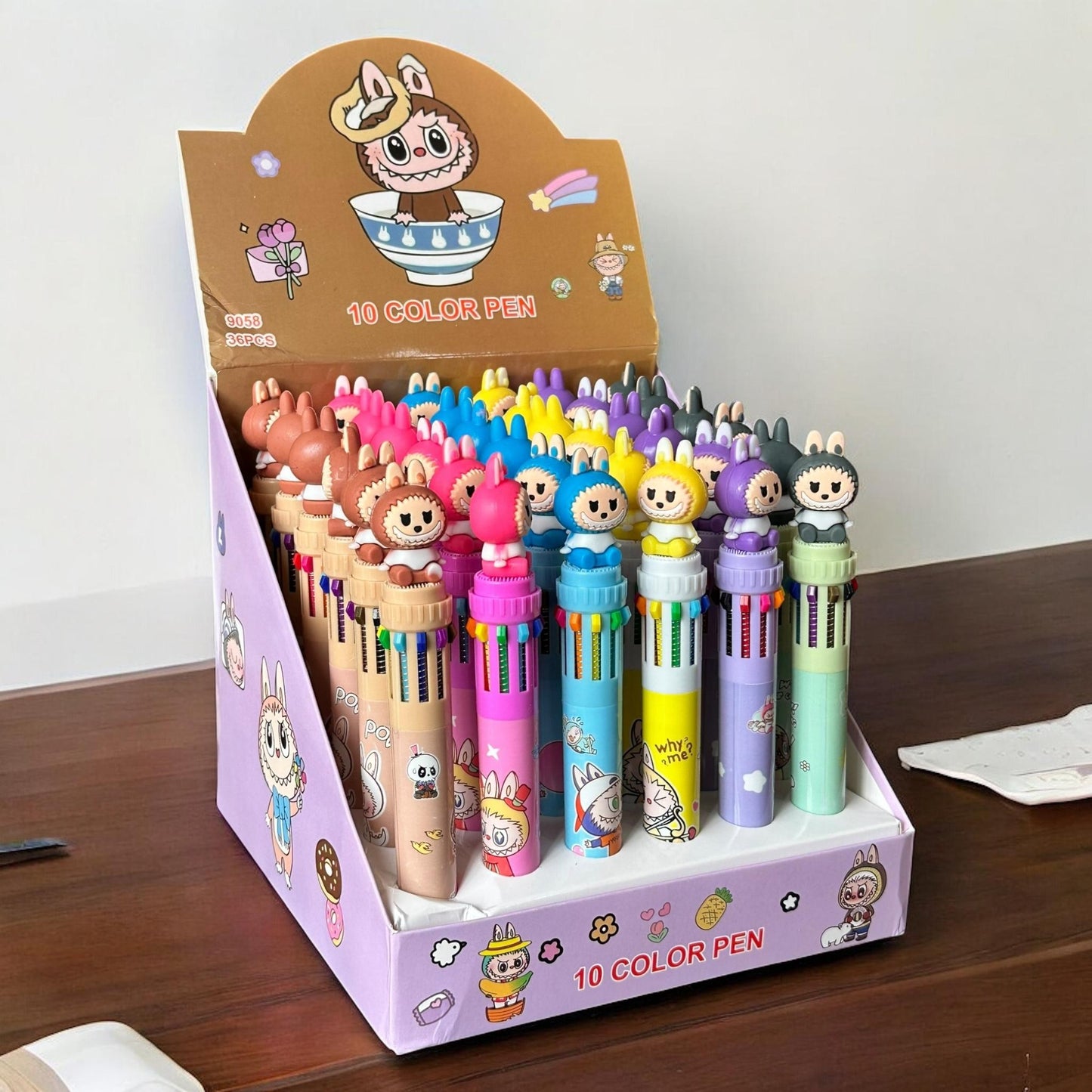 36 Lapiceros Multitintas Labubus/Capibaras Figuras $10.5 c/u