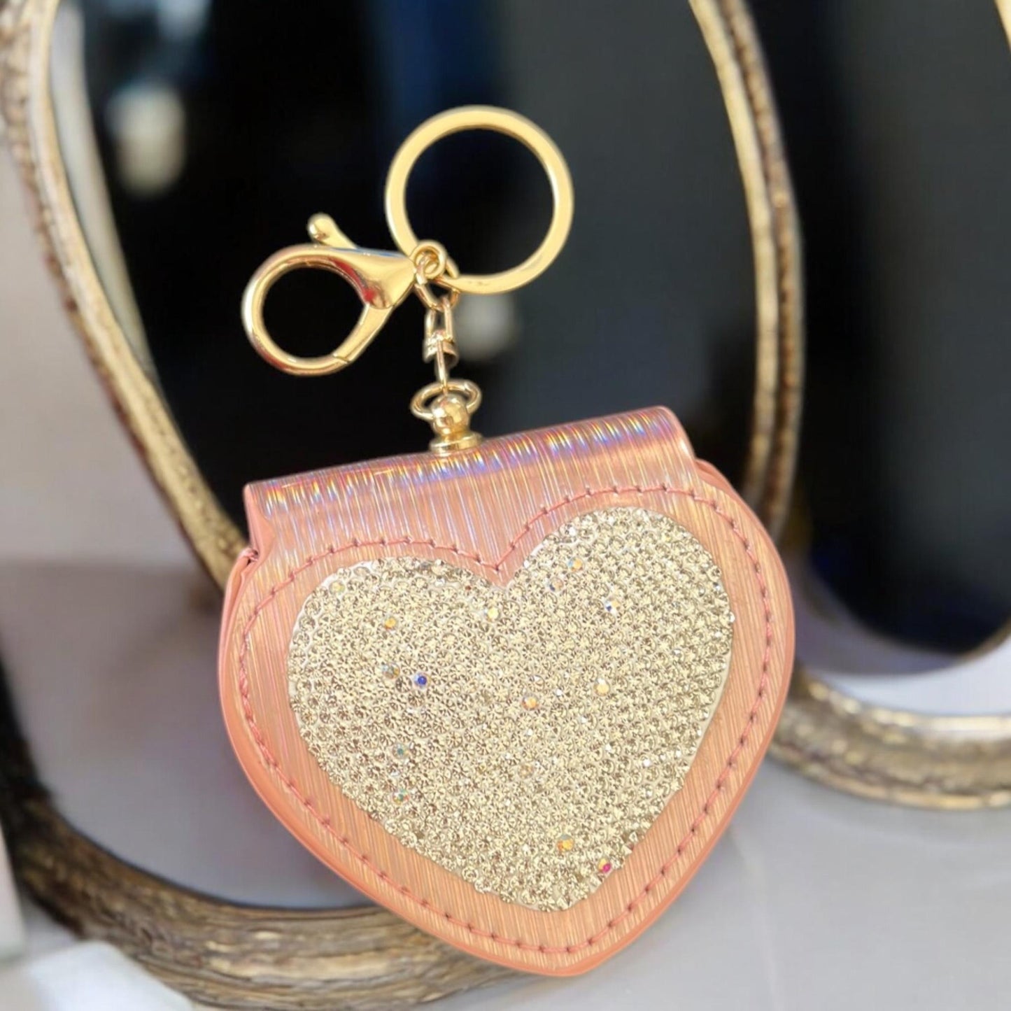 3 Monedero Corazon con Pedrería $59 c/u