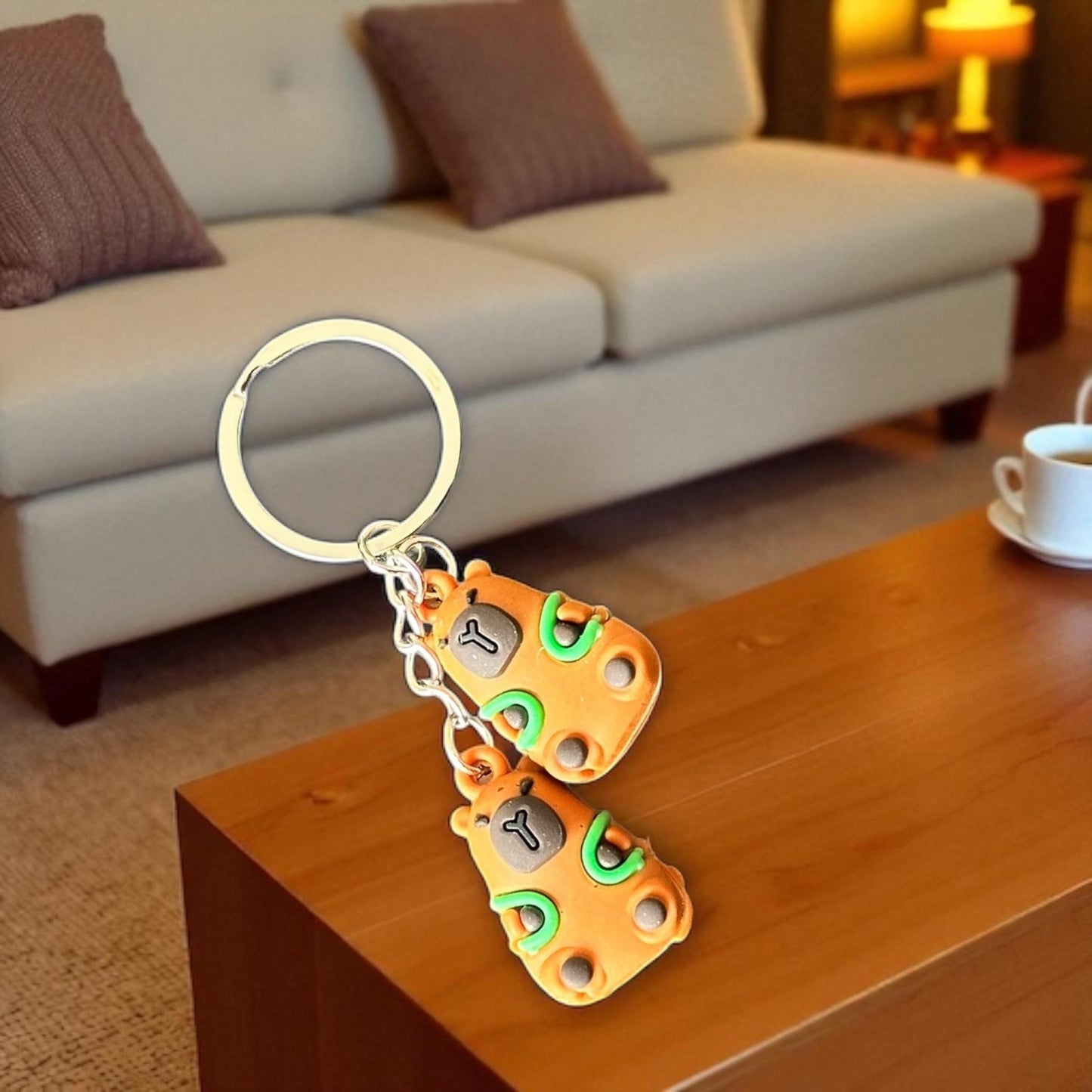 12 Llaveros Dobles  Capibaras Pequeñas $6.5 c/u