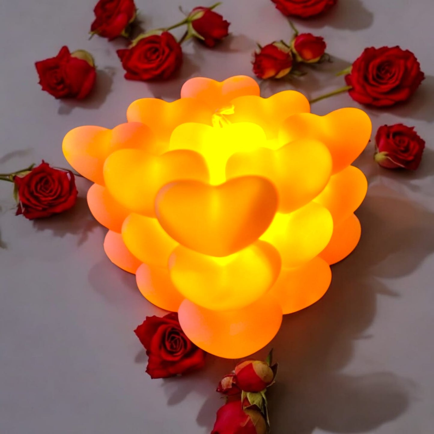 12 Velas de Corazones con Luz $17.9 c/u