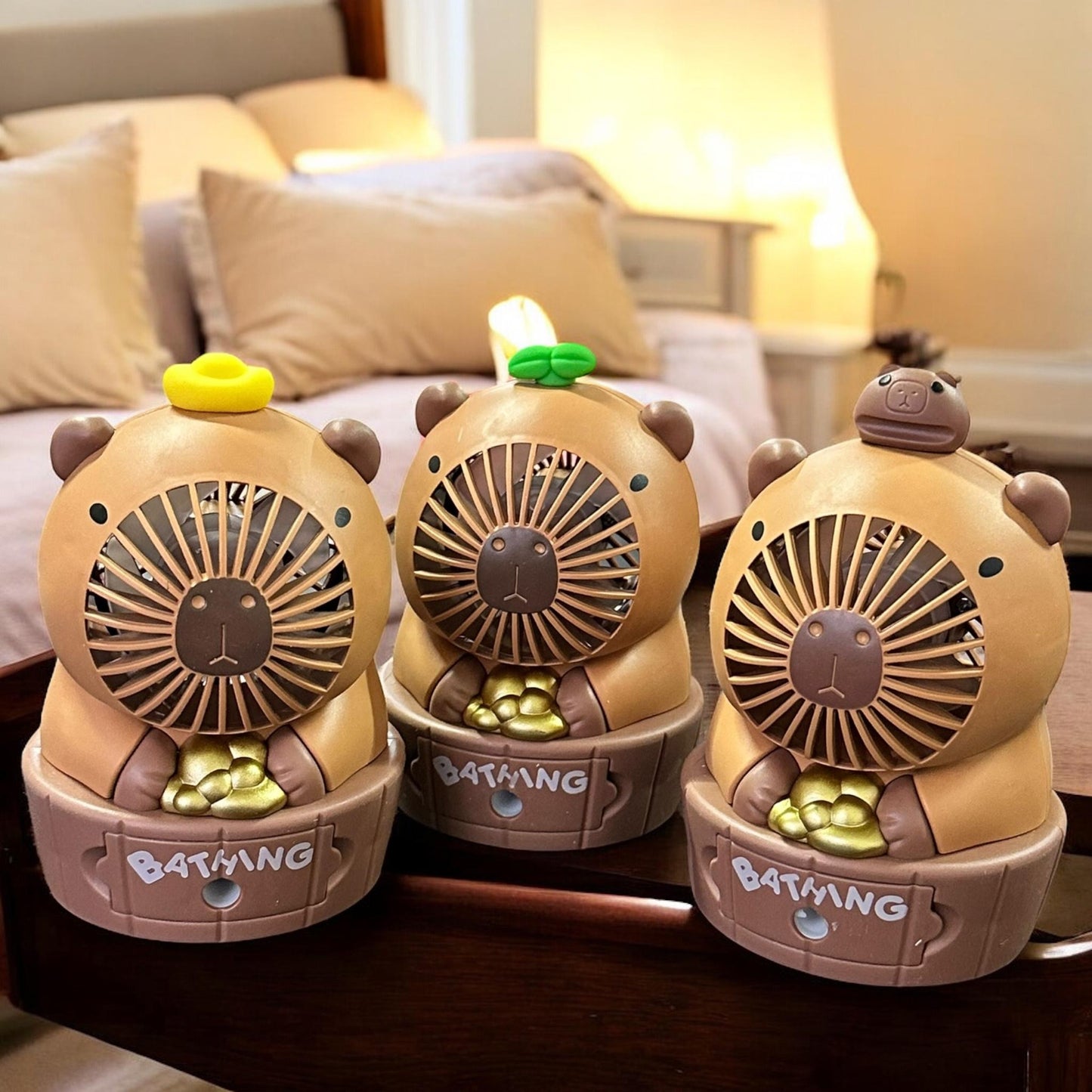 Ventilador Capibara Con Luz y Sacpuntas Incluido