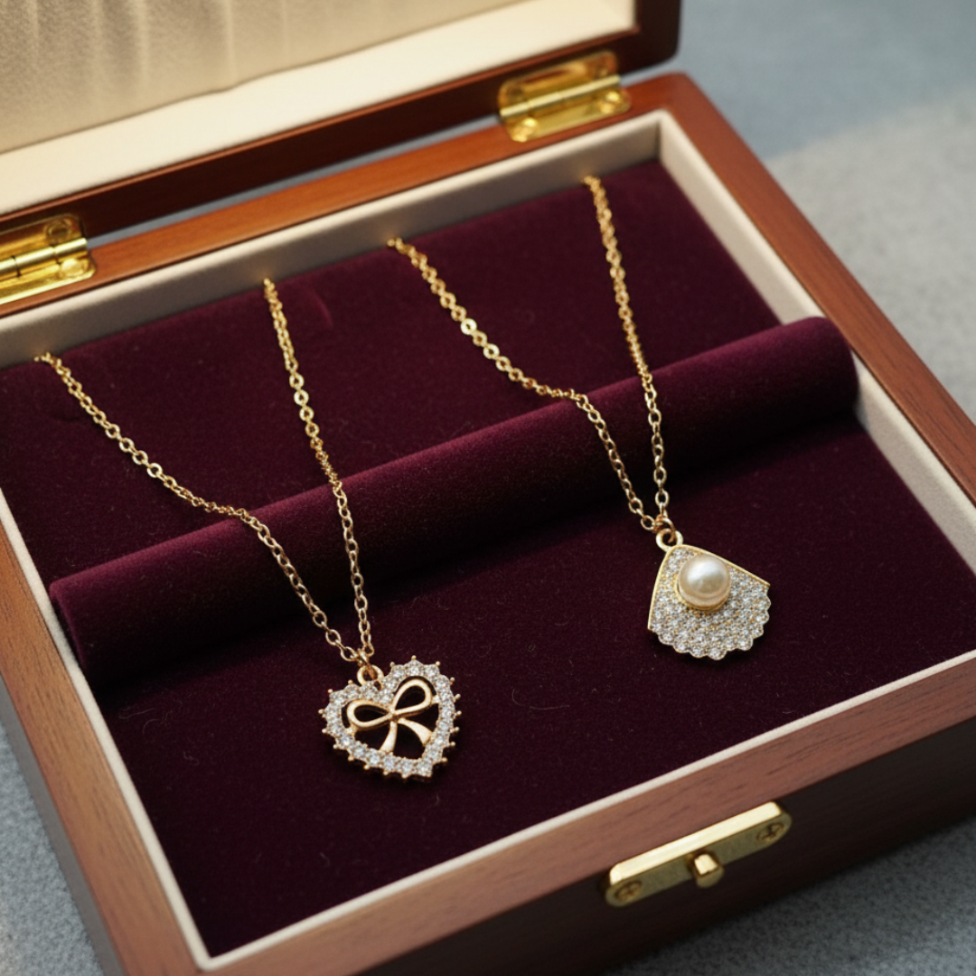 12 Collares con dije brillos $6.12 c/u