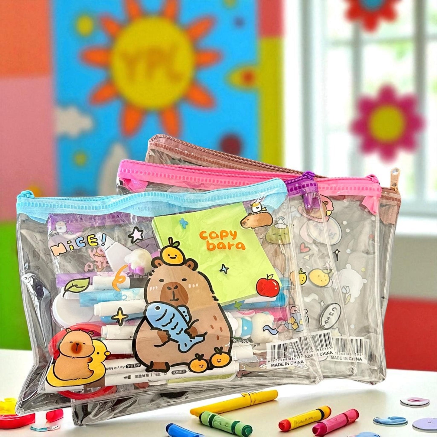 12 Lapiceras Capibaras transparentes $6.5 c/u