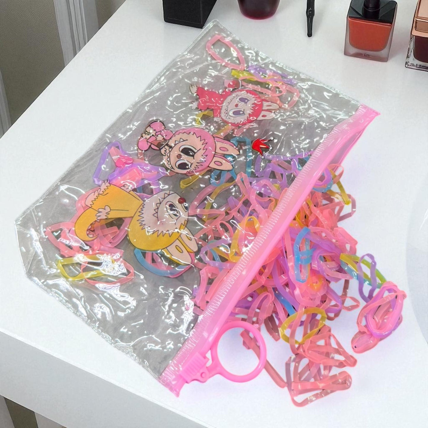 12 Bolsas Labubus Resellables con Ligas para el cabello $6 c/u