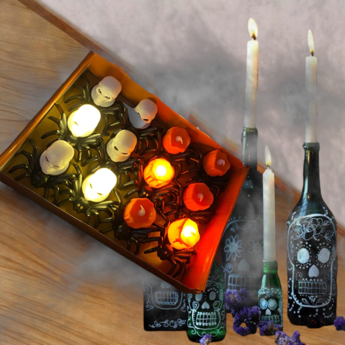 12 Vela de luz Araña halloween $15.9 c/u