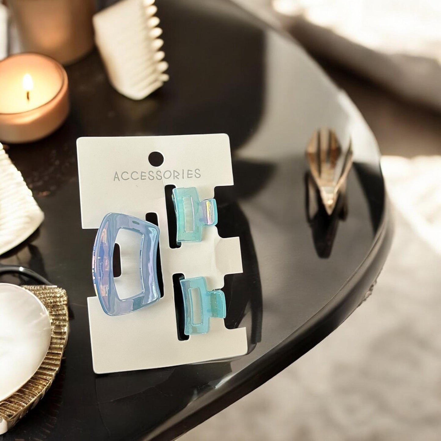 12 Sets Mini Pinzas para Cabello Brillantes $11 c/u