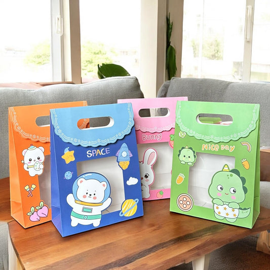 12 Bolsas de Regalo con Ventanilla y Velcro Mediana  $7.2 c/u