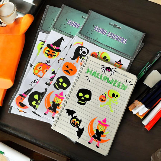 12 Stickers Halloween Fluorecentes $10 c/u
