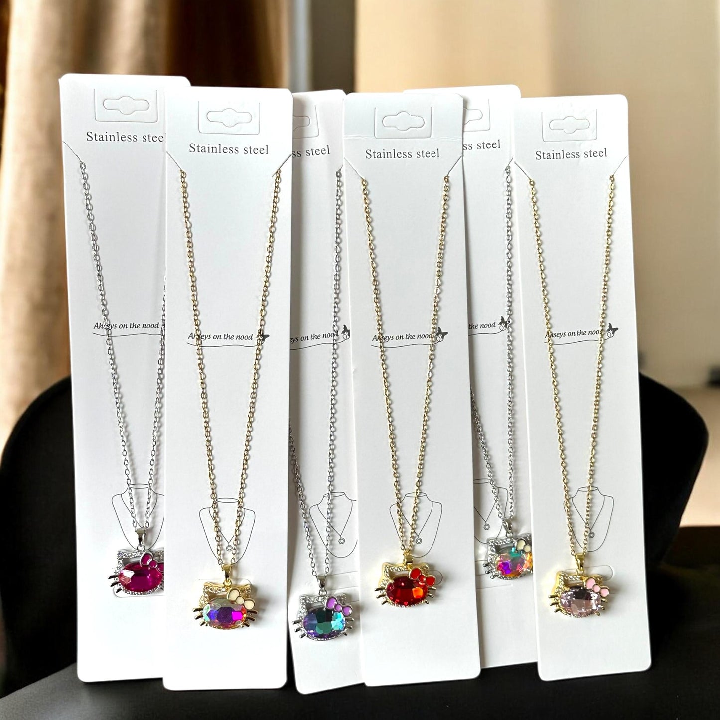 12 Collares Kitty Acero Inoxidable $33 c/u