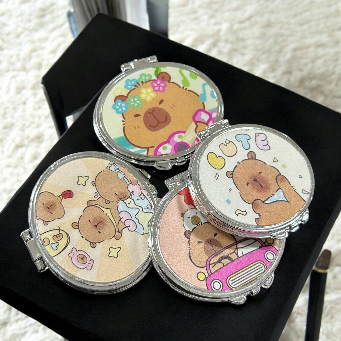 12 Espejos de Bolsillo Capibaras Formas $6 c/u