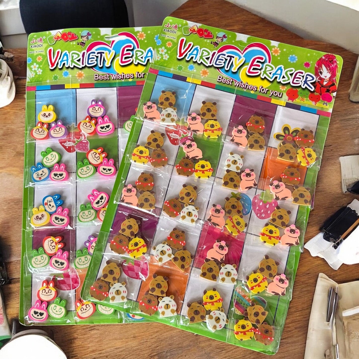 20 Sets de 3 Gomas Labubus/Capibaras $2.9 c/u