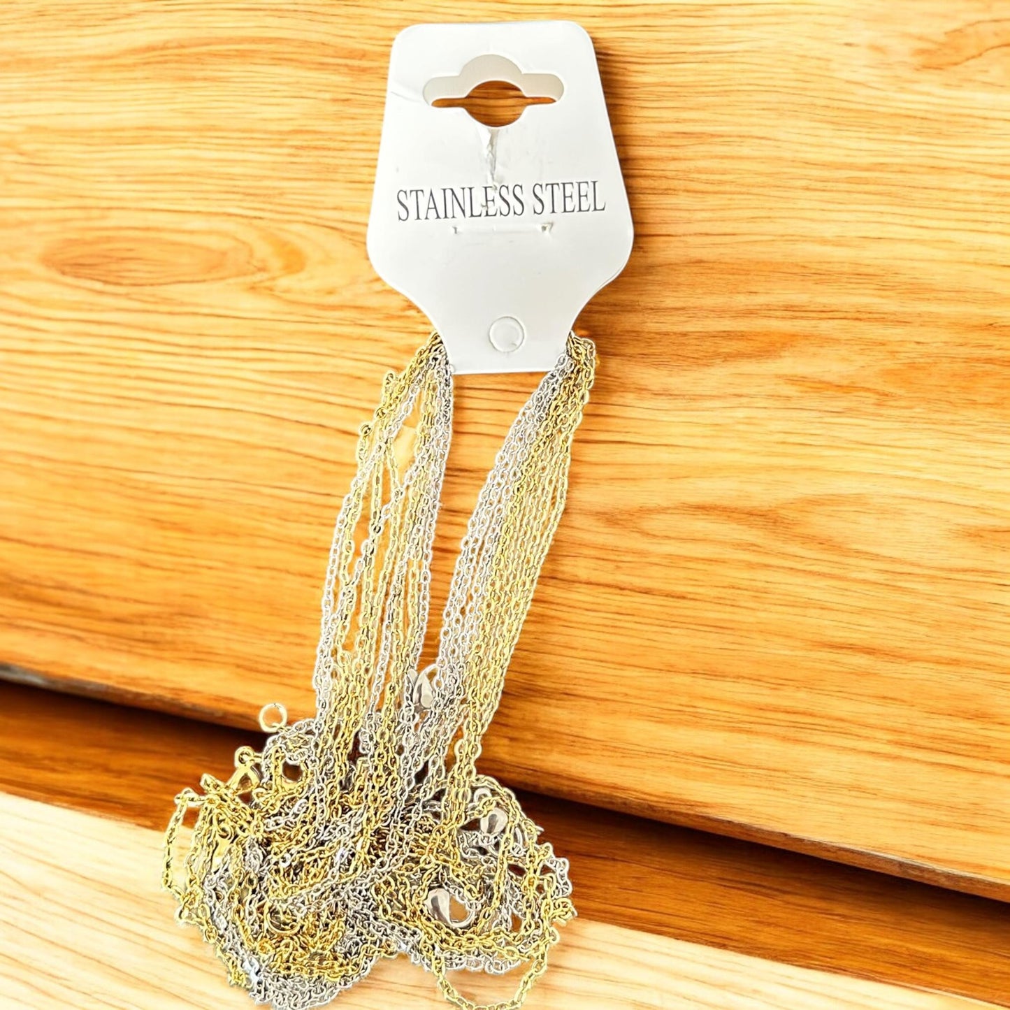 12 Collares con Dije Figuras Dorados/Plateados Acero Inoxidable $9 c/u