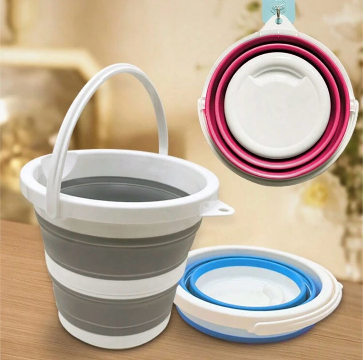 Cubeta/Balde Expandible de Plastico con Agarradera