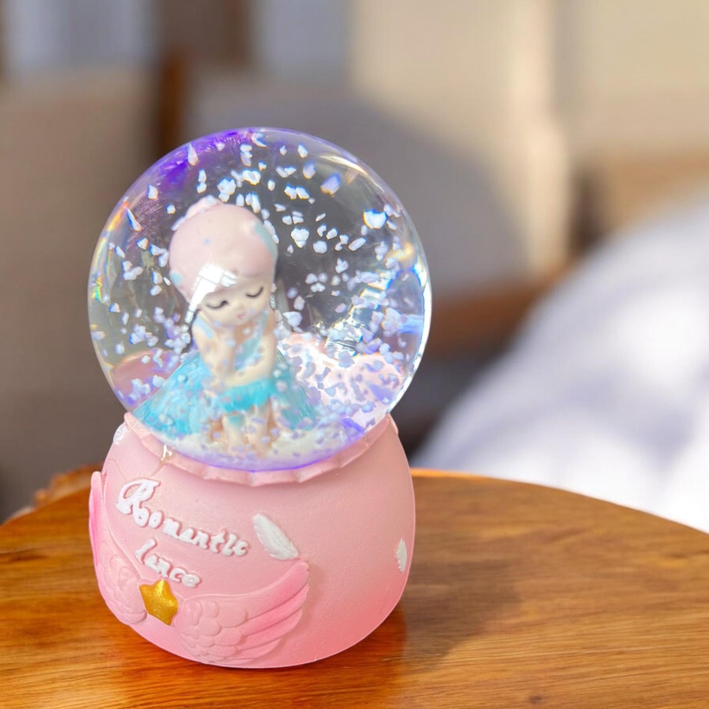 Mini Bola de Nieve Alitas con Luz