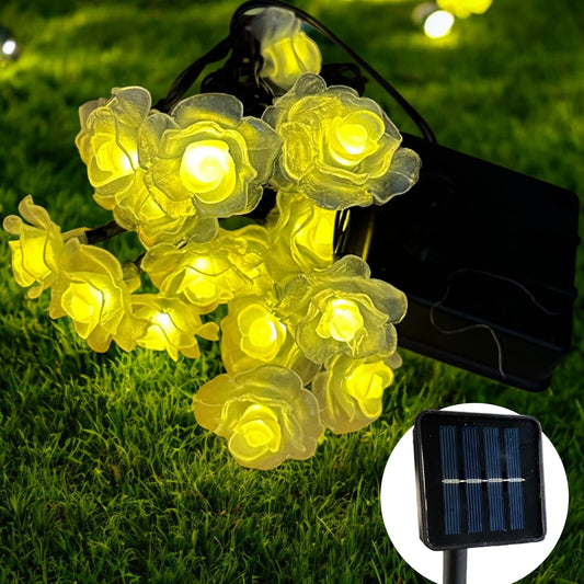 Serie de Luz solar Calida Flor 5 metros Para decoracion Navideña