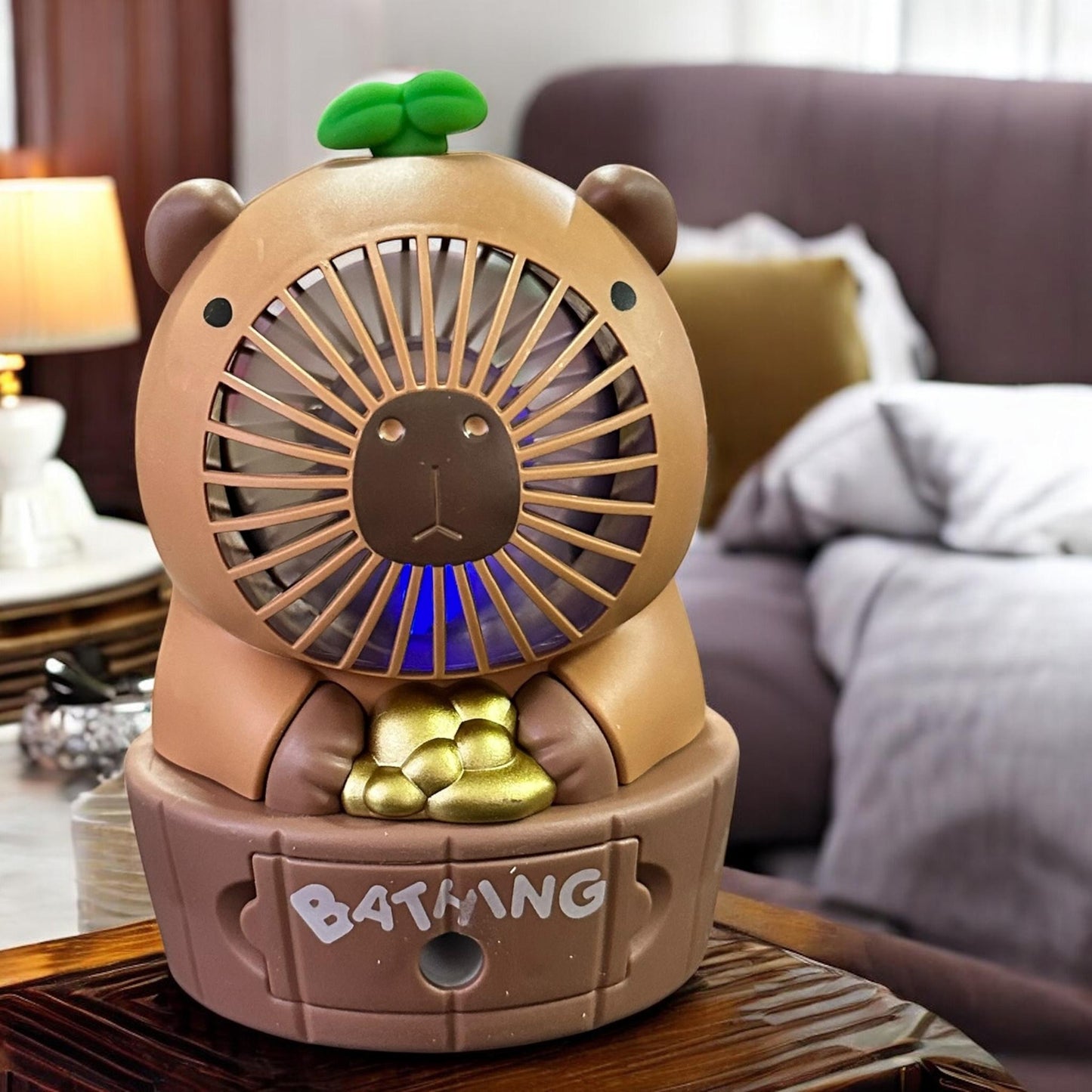 Ventilador Capibara Con Luz y Sacpuntas Incluido