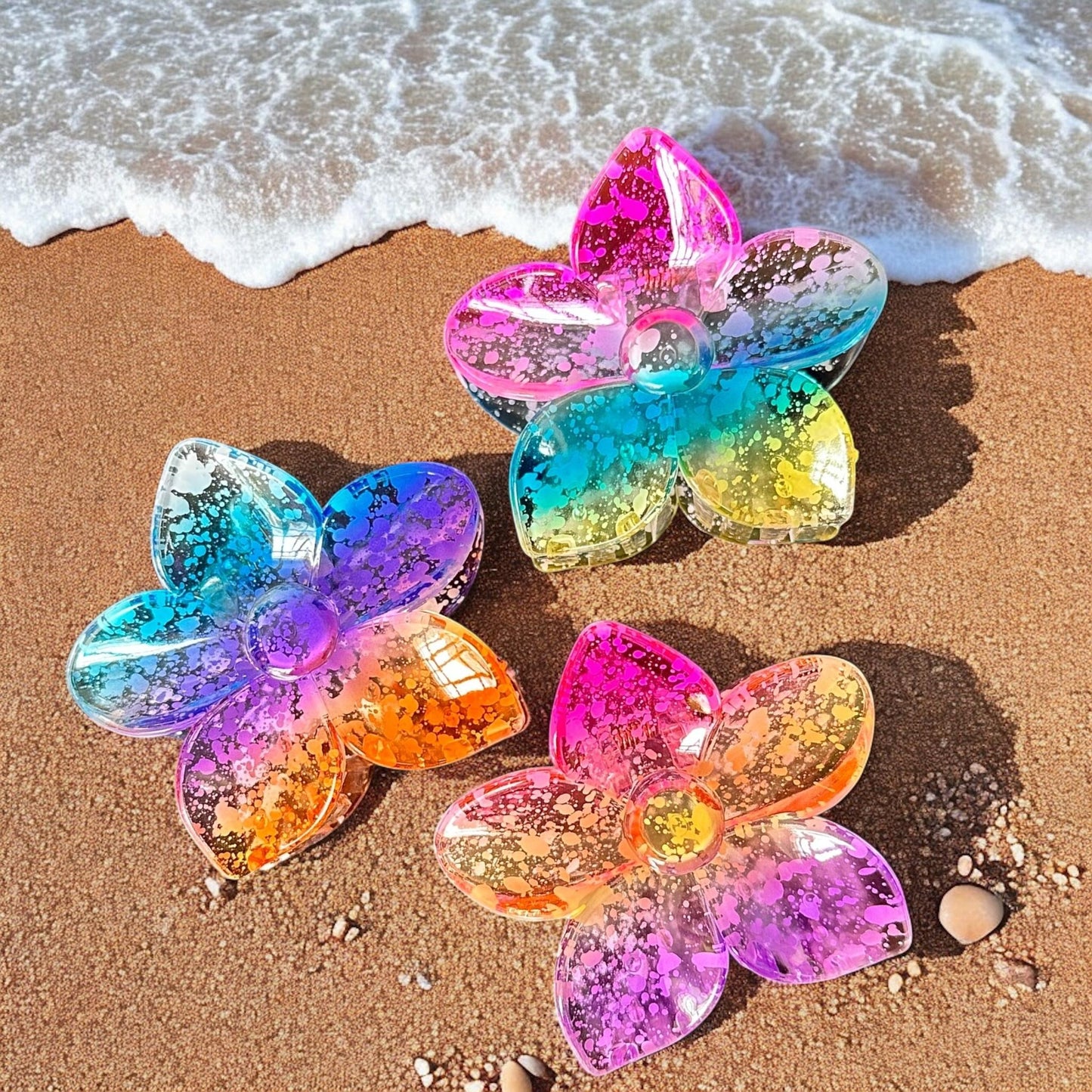 12 Pinza Flor para Cabello Colores $14 c/u