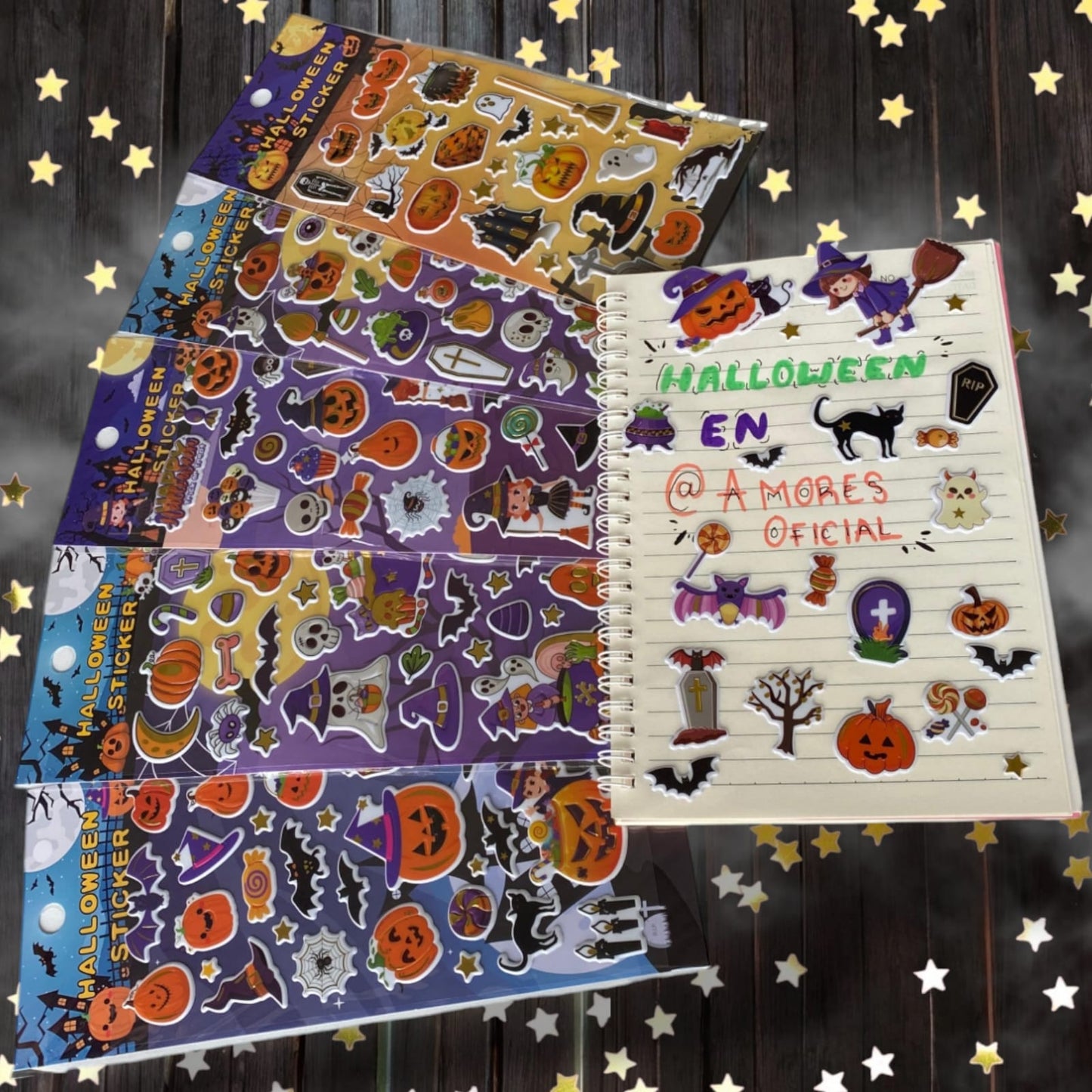 12 Sticker 3D Estampillas Halloween  $5.9 c/u