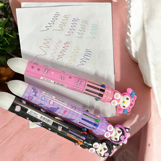 36 Lapiceros Multitintas Kuromi y MyMelody $11.5 c/u