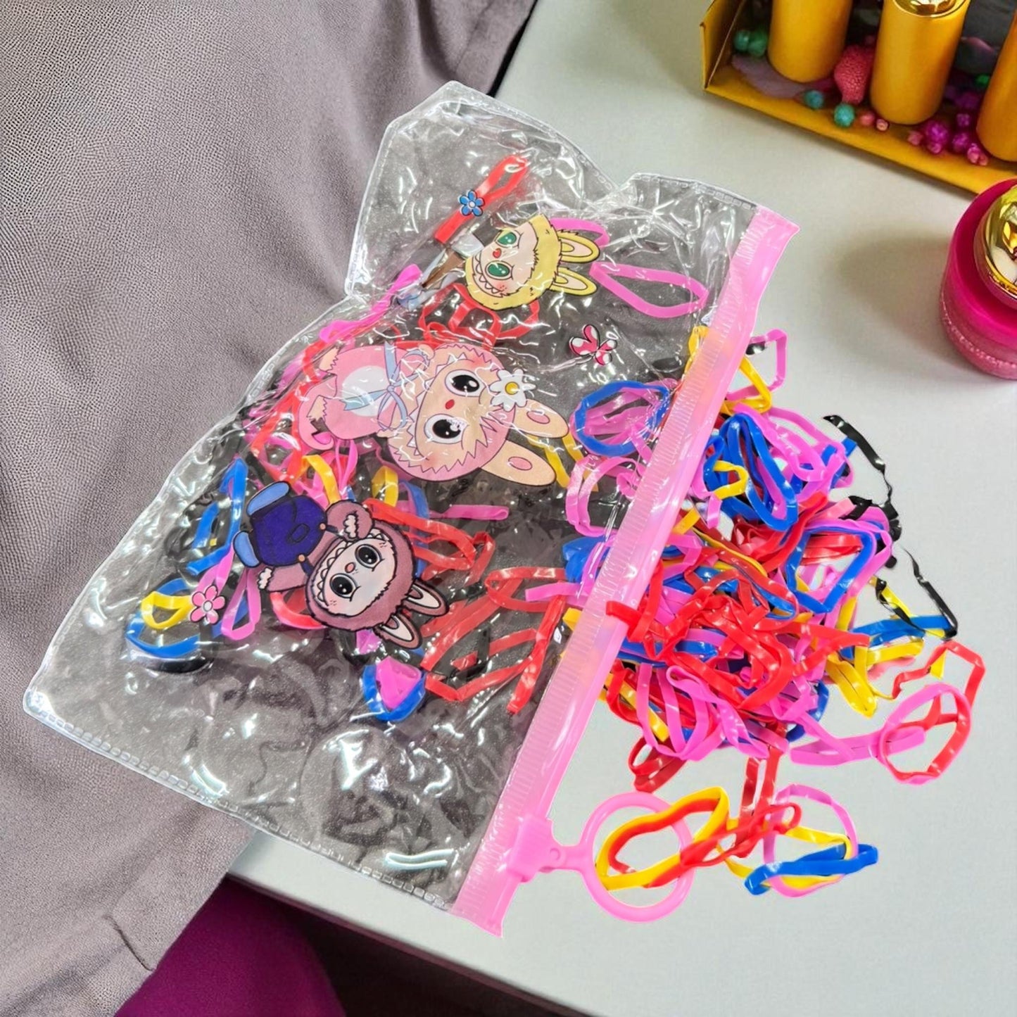 12 Bolsas Labubus Resellables con Ligas para el cabello $6 c/u