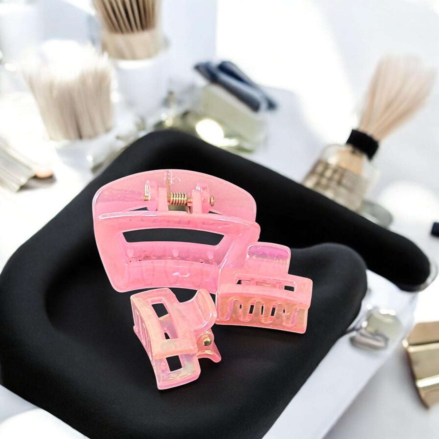 12 Sets Mini Pinzas para Cabello Brillantes $11 c/u