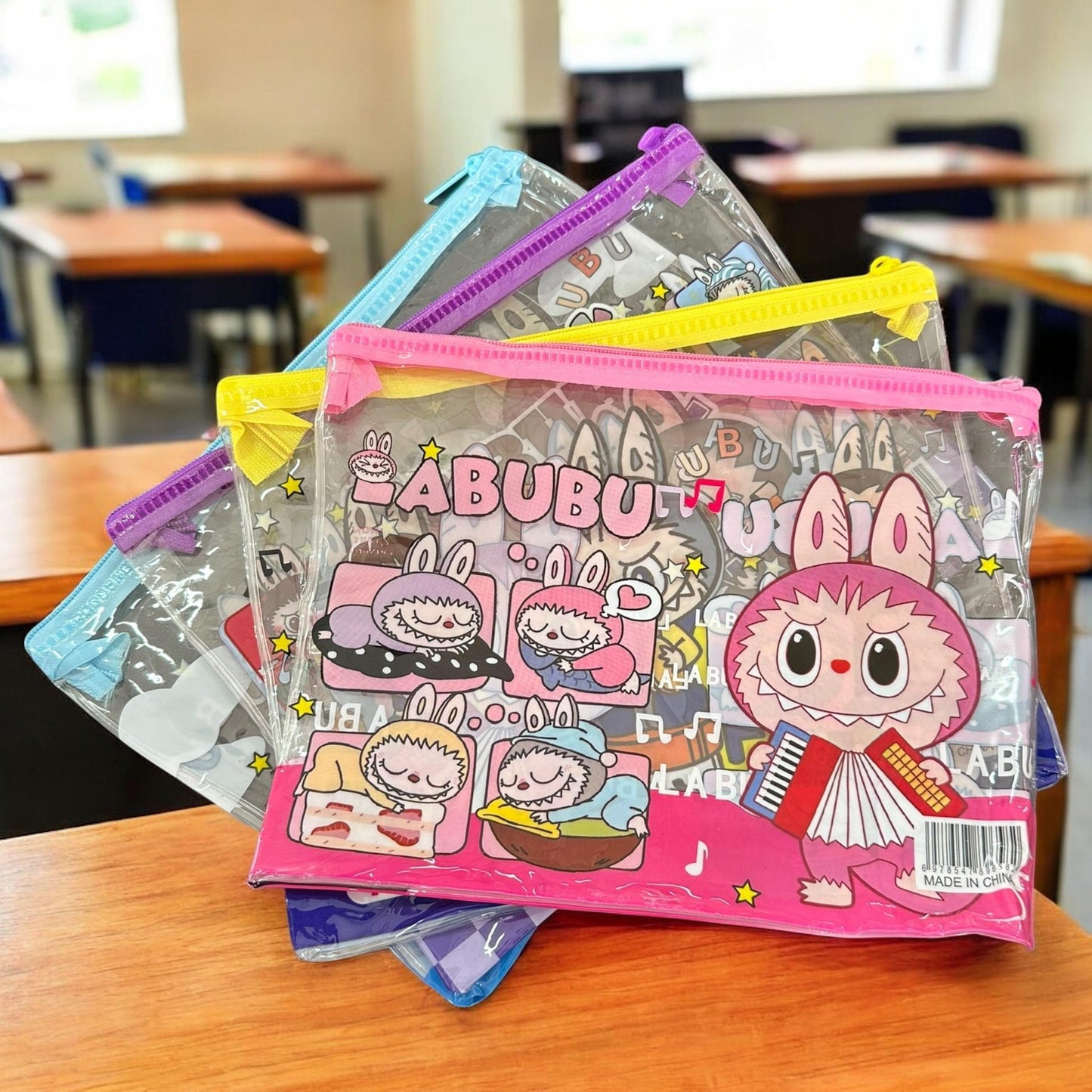 12 Lapiceras Labubu Transparentes con cierre $6.5 c/u