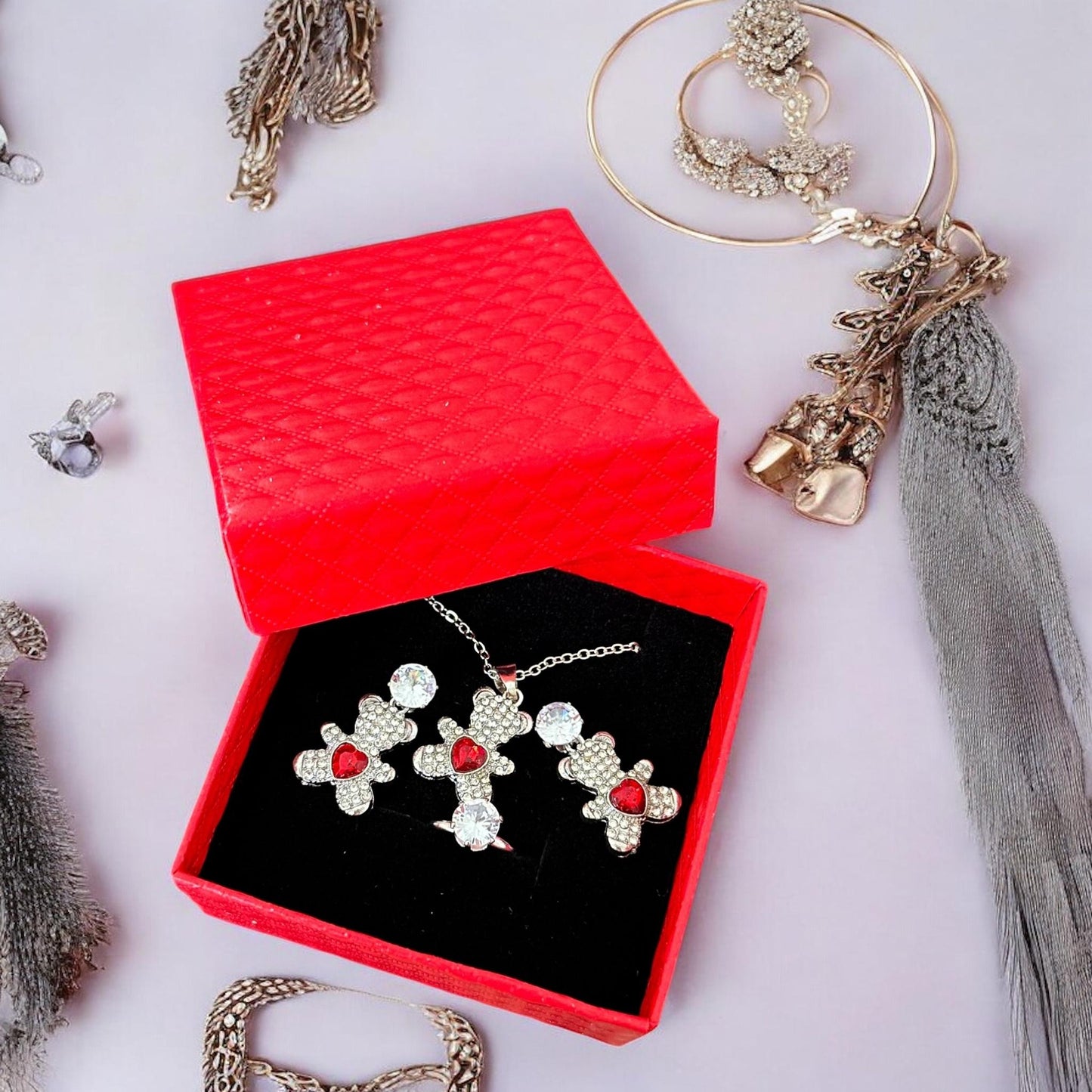 12 Cajas de Accesorios Joyeria Ositos $29 c/u