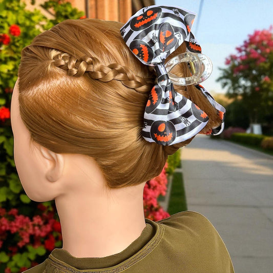 12 Pinzas Moños Halloween Estampados $8 c/u