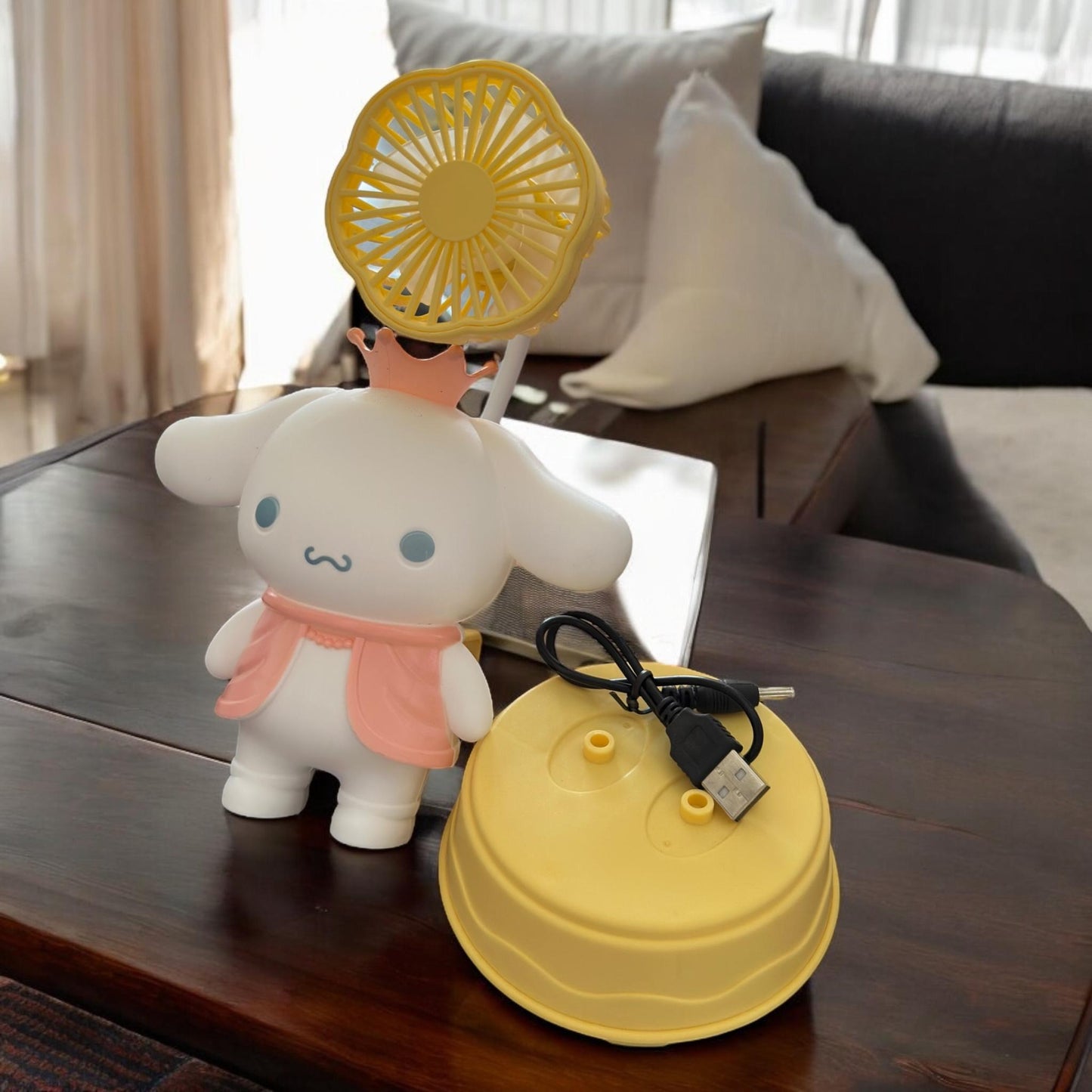 Ventilador Cinamorrol con Figura 3D y Sacpauntas